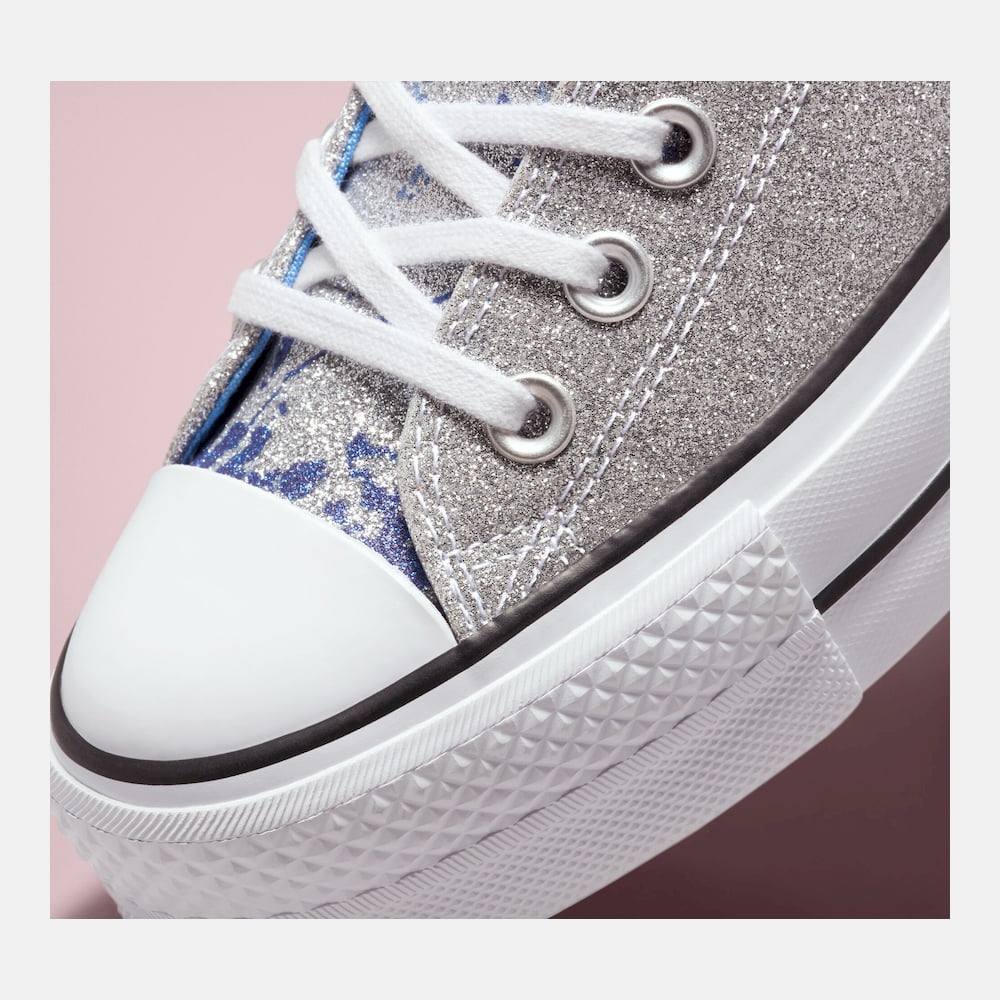 All Star Converse Sapatilhas Sneakers Shoes 571674c Silver Gli Prateado Glitter Shot10