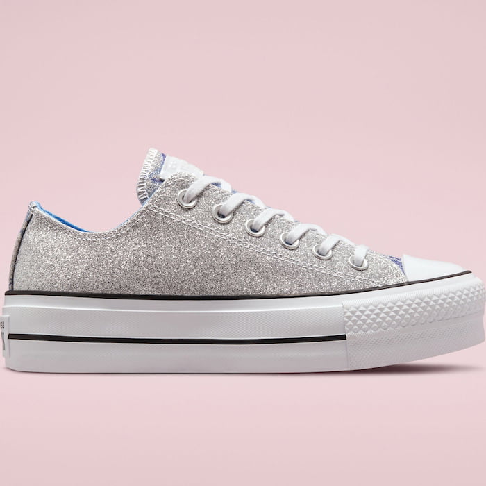 All Star Converse Sapatilhas Sneakers Shoes 571674c Silver Gli Prateado Glitter Shot2