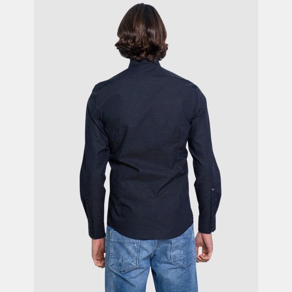 Antony Morato Camisa Shirt Mmsl00610 Blue Dot Azul Dot Shot2