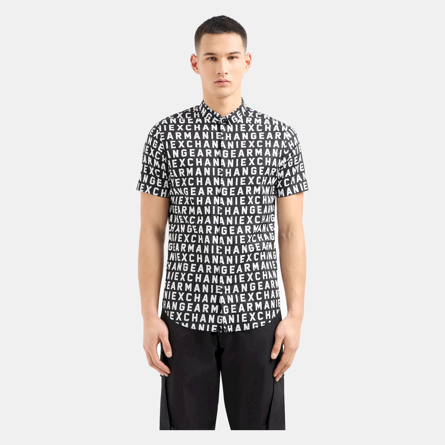 Armani Camisa Shirt 3dzc04 Zneaz Black.logo Preto_shot1