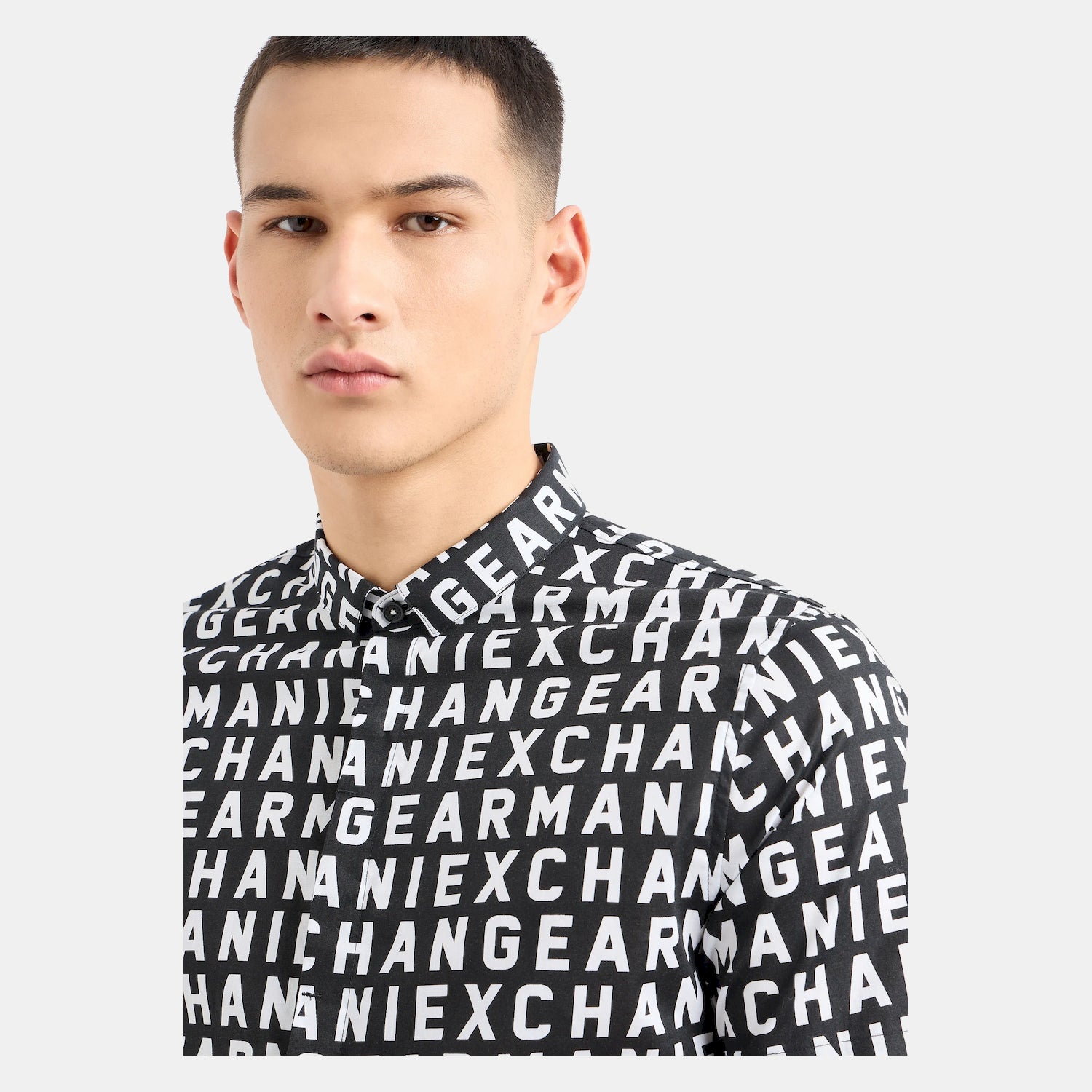 Armani Camisa Shirt 3dzc04 Zneaz Black.logo Preto_shot4