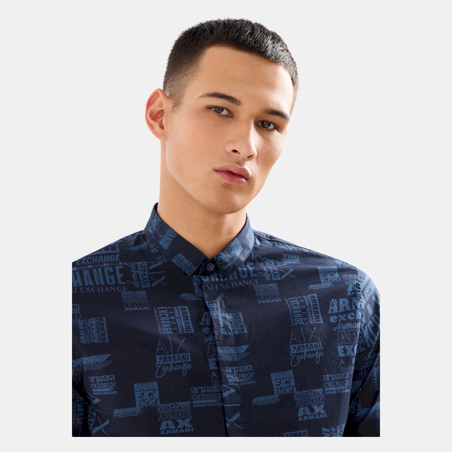 Armani Camisa Shirt 3dzc04 Zneaz Navy Blue Navy Blue_shot3