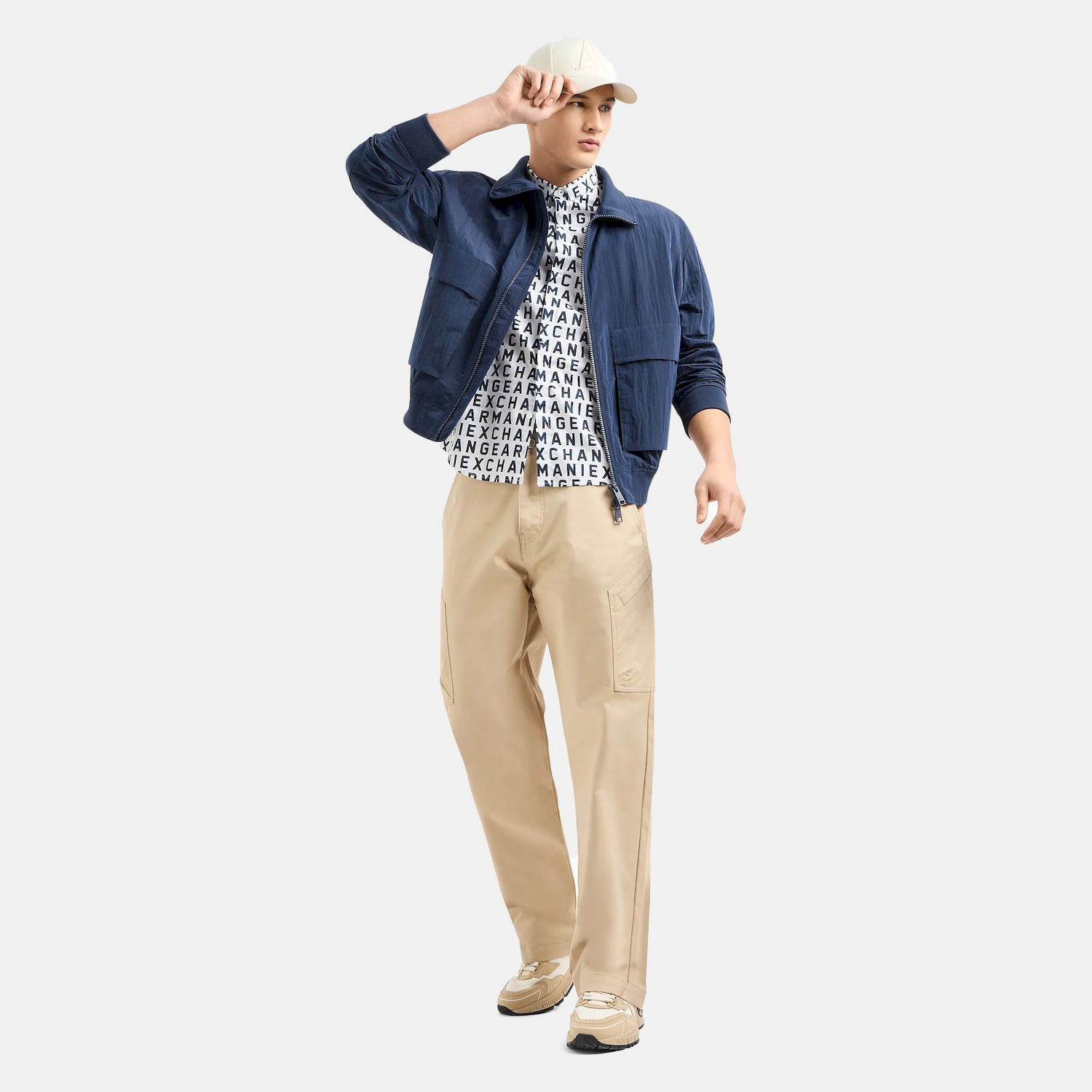 Armani Camisa Shirt 3dzc04 Zneaz White.logo Branco_shot2