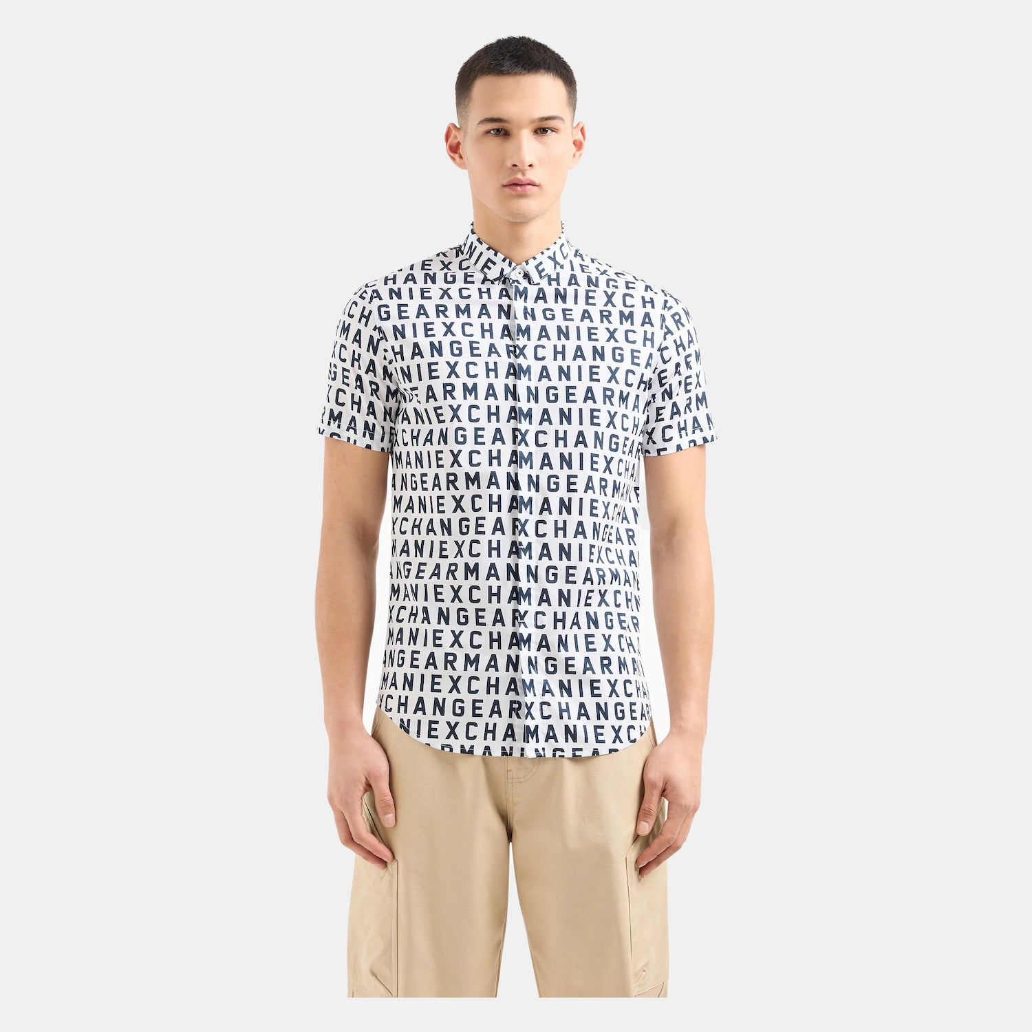 Armani Camisa  Shirt 3dzc04 Zneaz White.logo Branco_shot5