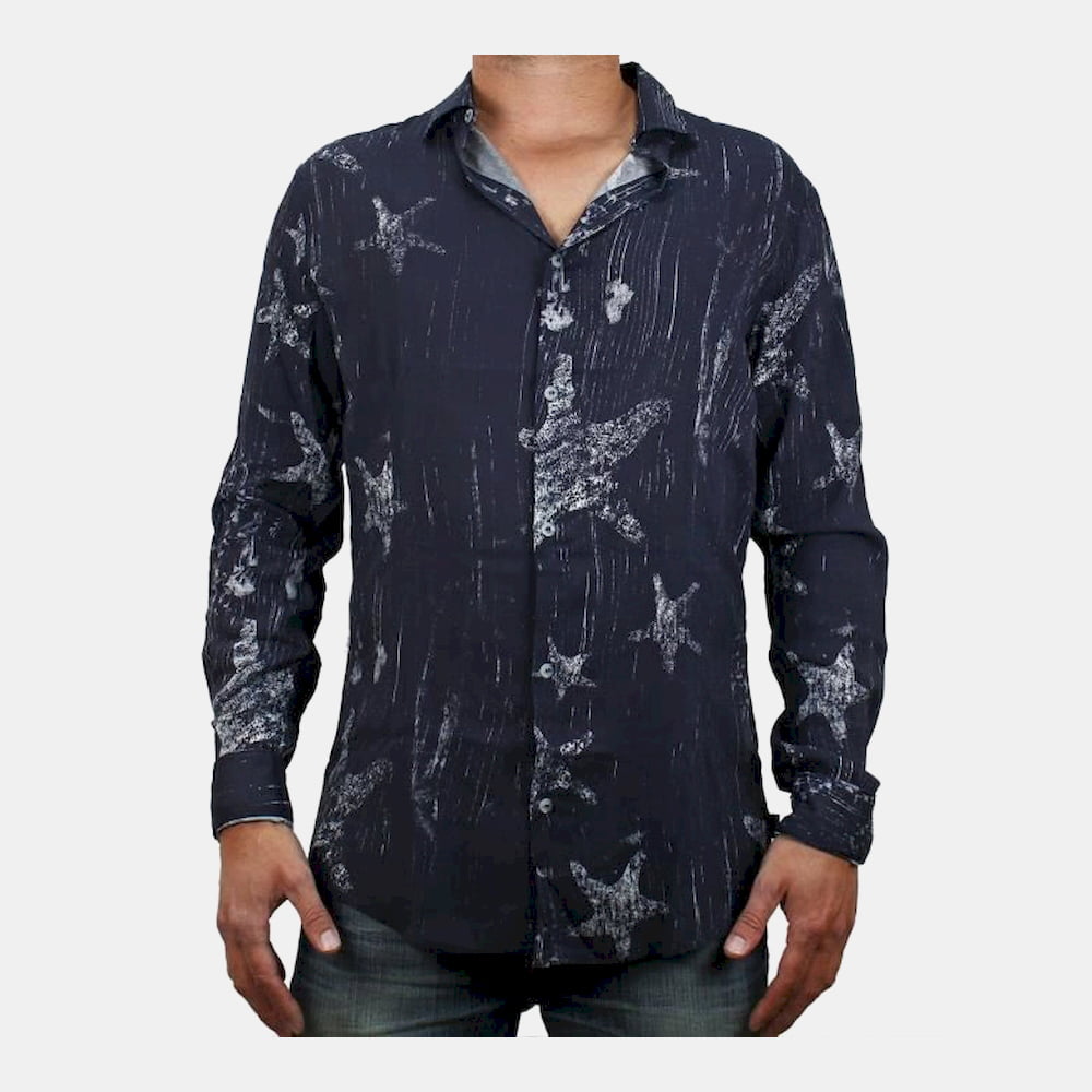 Armani Camisa Shirt C6c24 Lh Navy Grey Navy Cinza Shot8