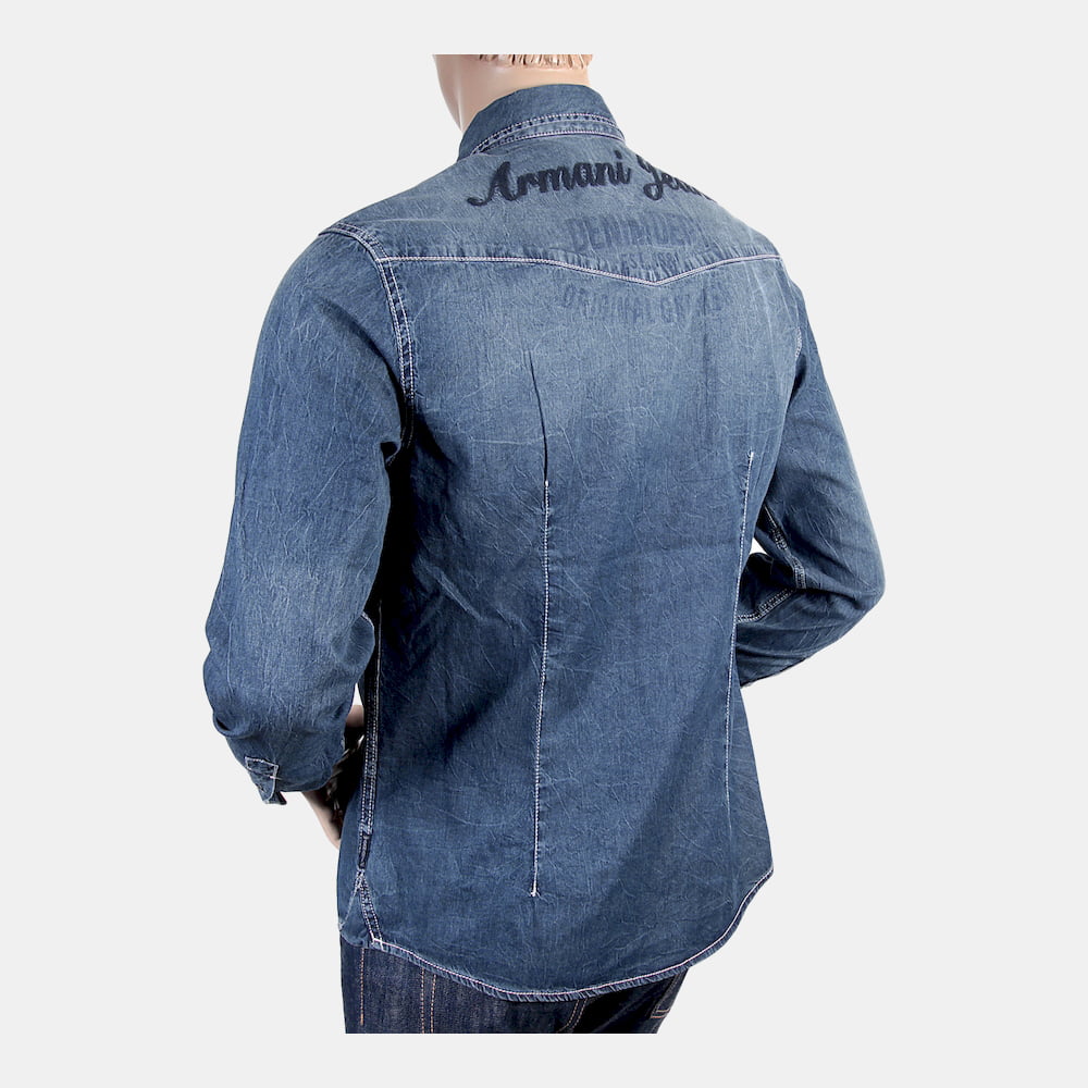 Armani Camisa Shirt T6c19 Qb Denim Denim Shot10