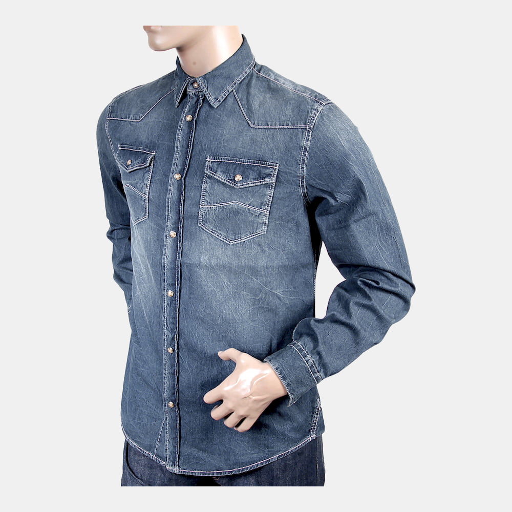 Armani Camisa Shirt T6c19 Qb Denim Denim Shot8