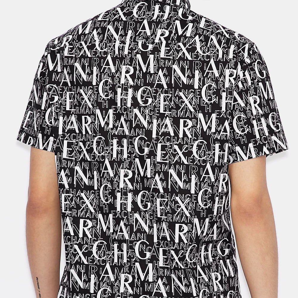 Armani Camisa Shirt Zc04 Zneaz Navy White Navy Branco Shot7