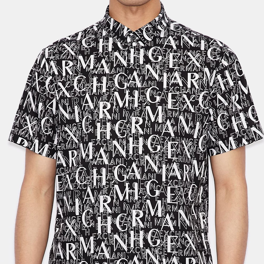 Armani Camisa Shirt Zc04 Zneaz Navy White Navy Branco Shot9