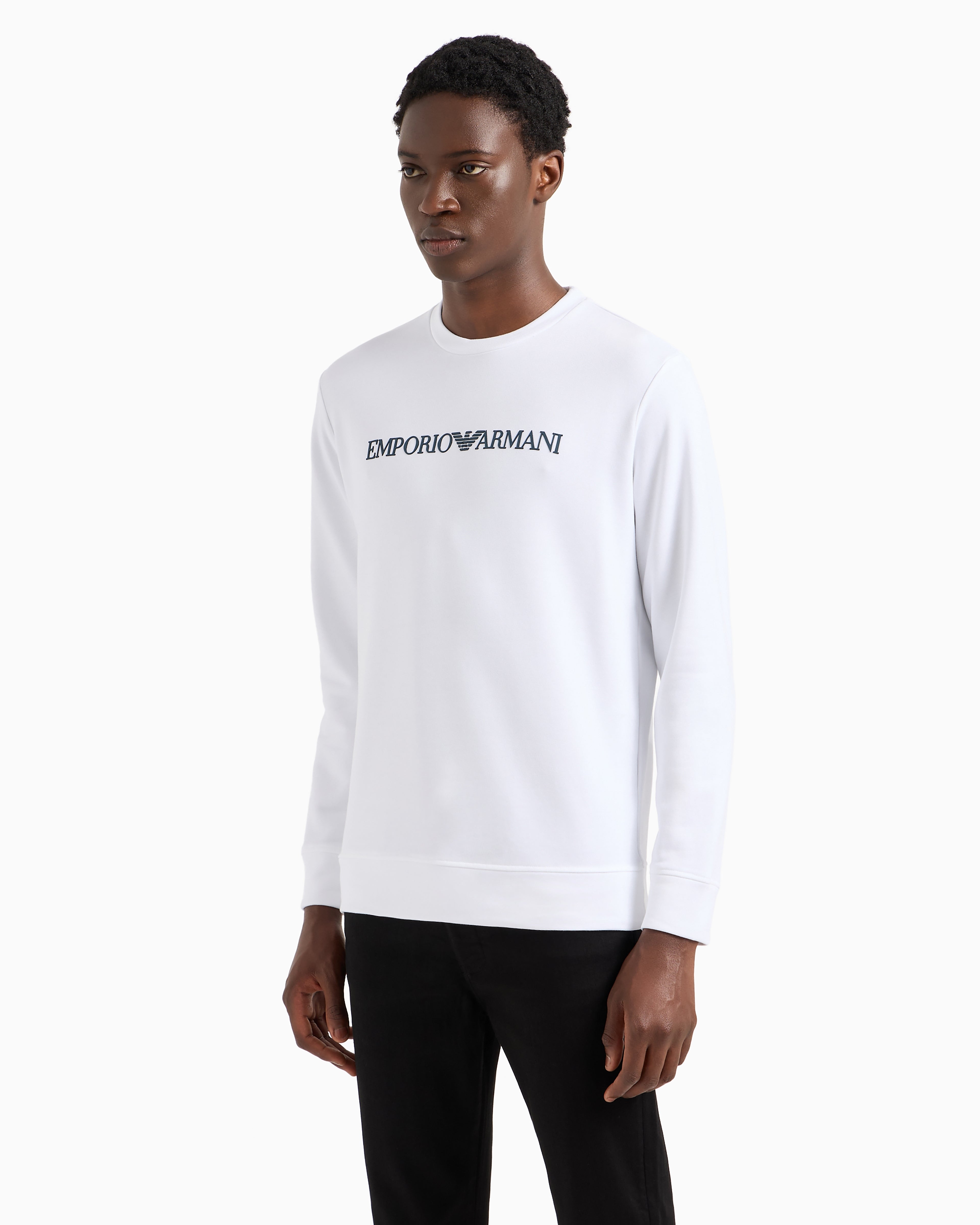 Armani Camisola Sweat 8n1mr6 1jriz White.logo Branco_shot2