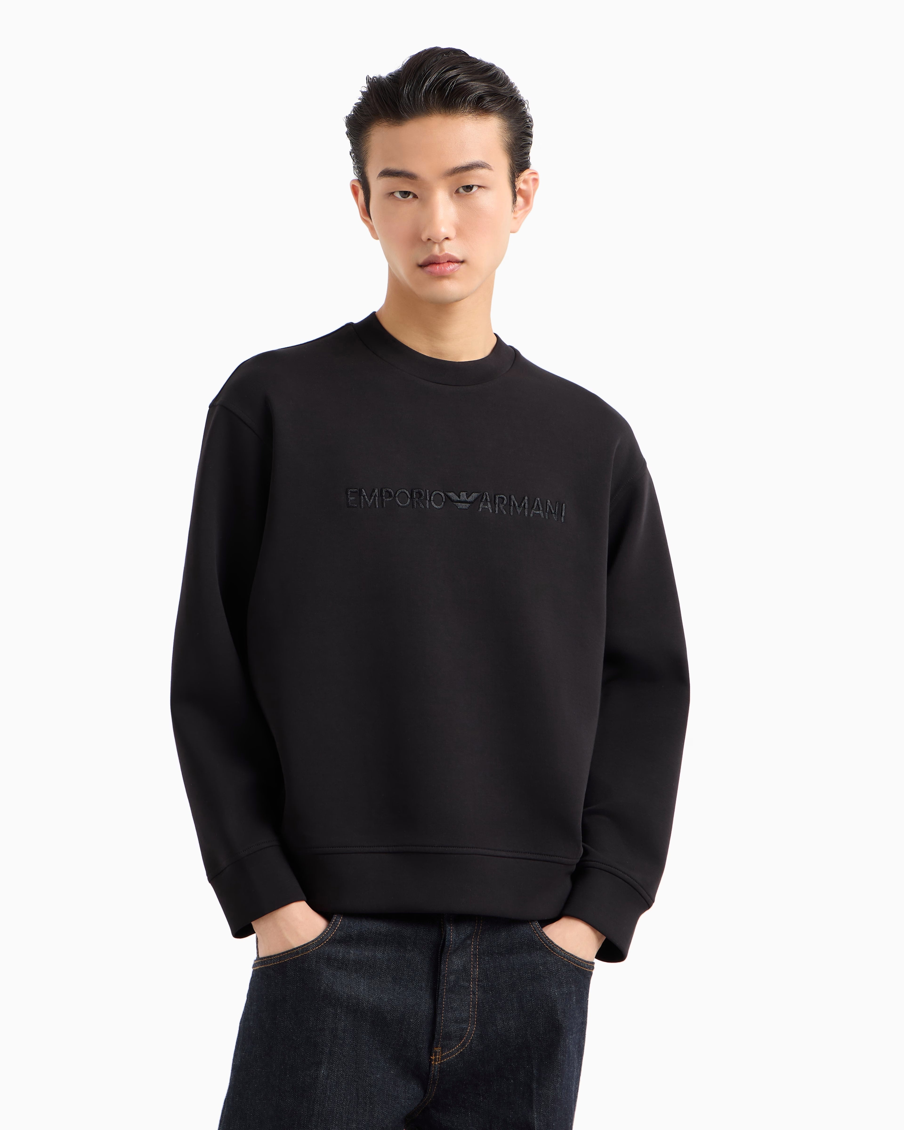 Armani Camisola Sweat Em001126 Af10013 Black Preto_shot2