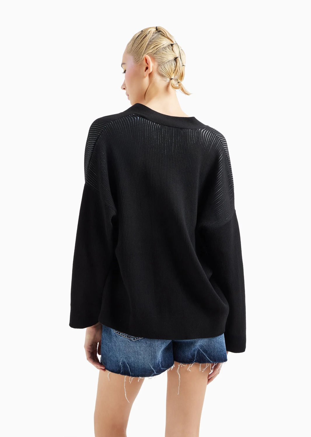 Armani Cardigan 3dye1l Ym1nz Black Blue Preto Azul_shot2