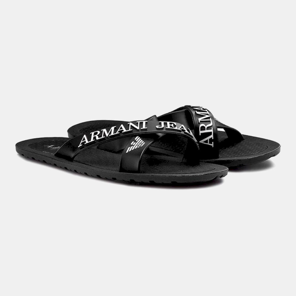 Armani Chinelos Slippers 06597 69 Black Preto Shot4