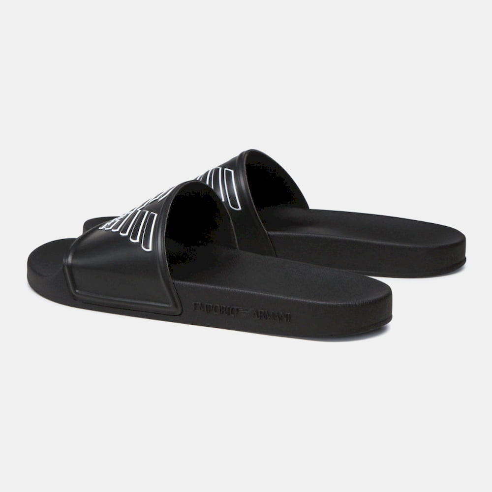 Armani Chinelos Slippers Ps01 Xn129 Black Preto Shot10