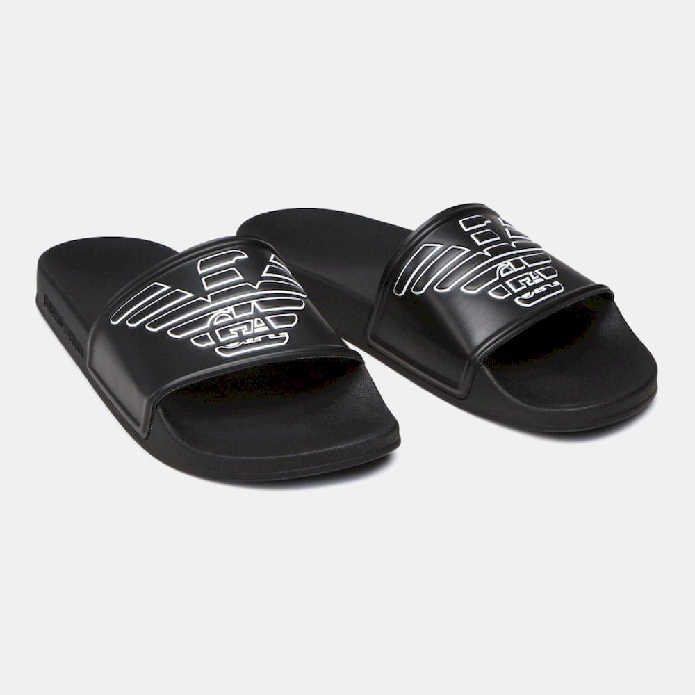 Armani Chinelos Slippers Ps01 Xn129 Black Preto Shot12