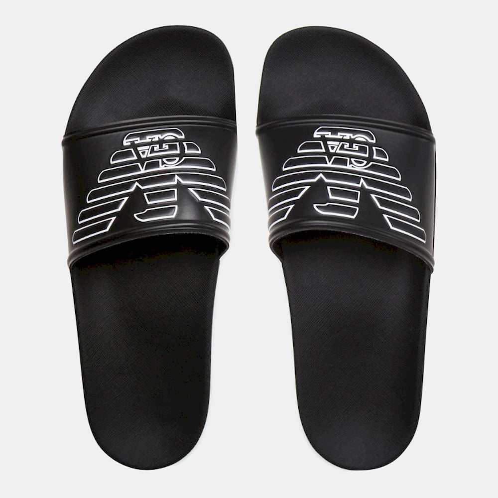 Armani Chinelos Slippers Ps01 Xn129 Black Preto Shot14