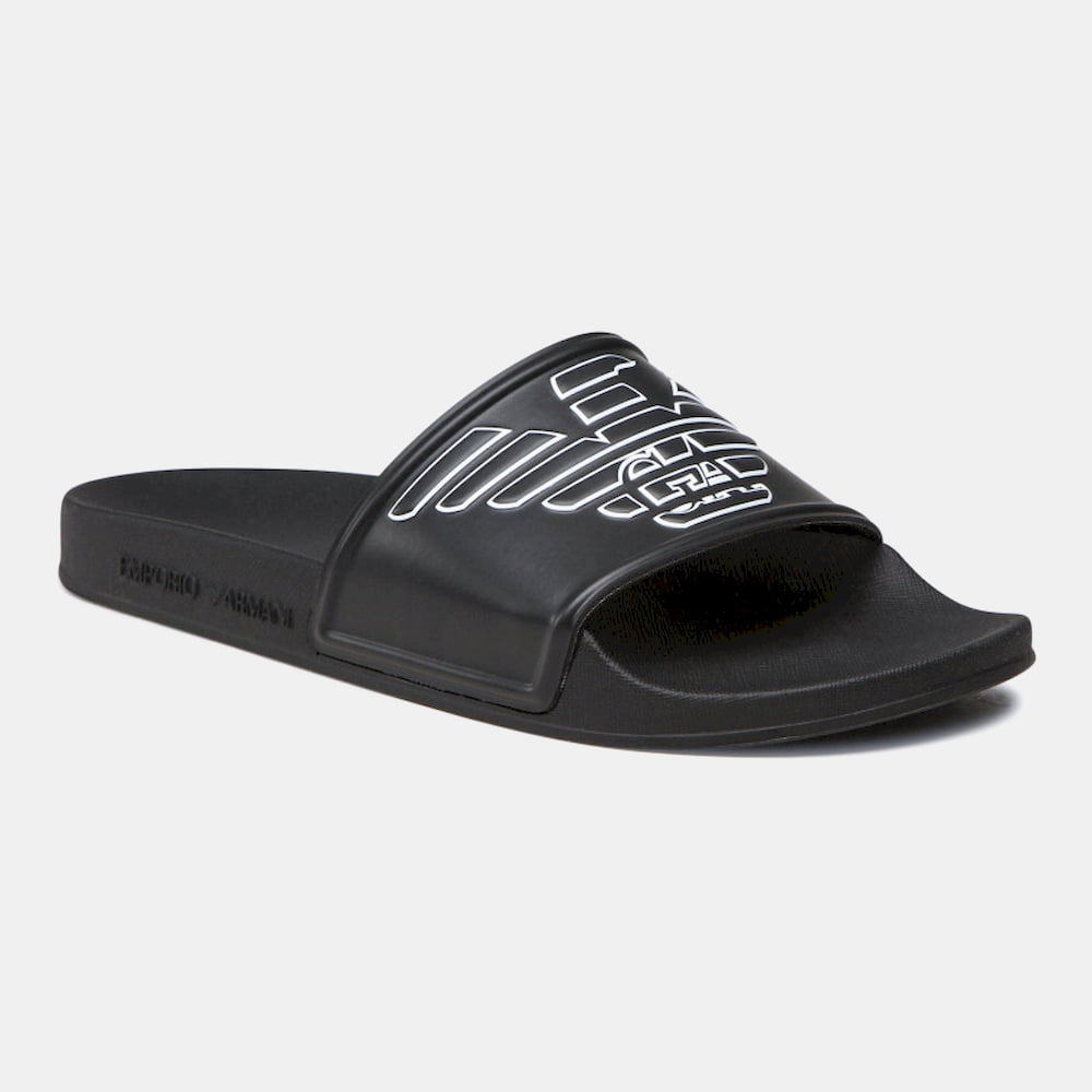 Armani Chinelos Slippers Ps01 Xn129 Black Preto Shot2