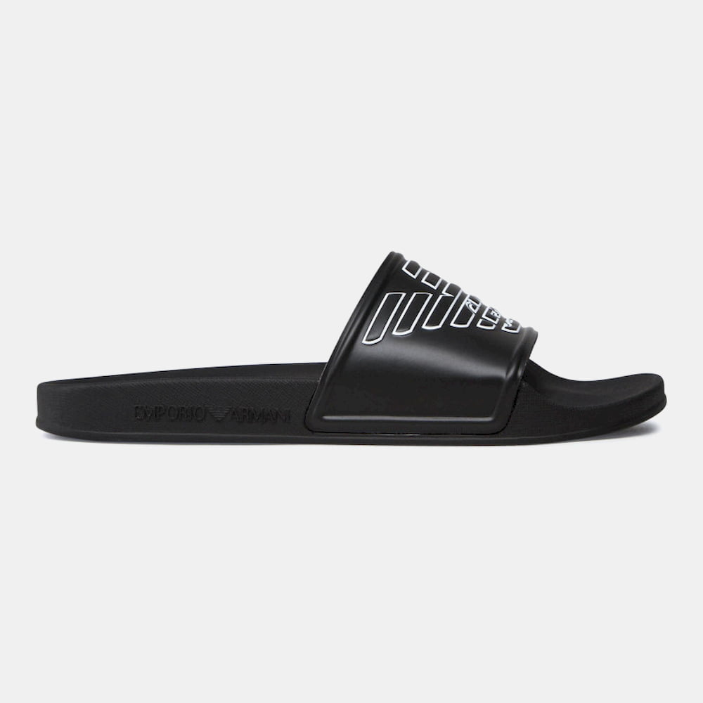 Armani Chinelos Slippers Ps01 Xn129 Black Preto Shot6