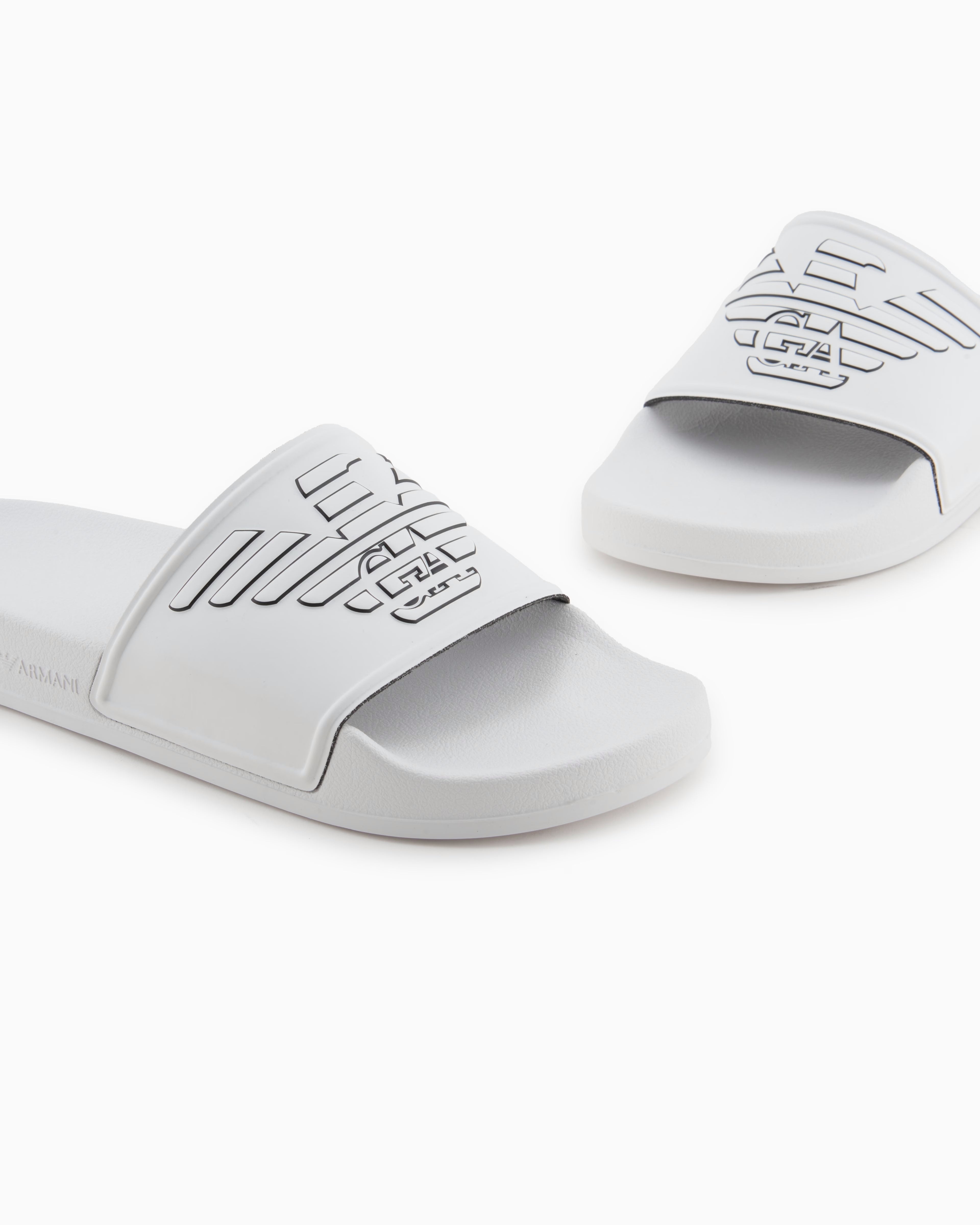 Armani Chinelos Slippers Xvps11 Xr273 Whi Black Branco Preto_shot1