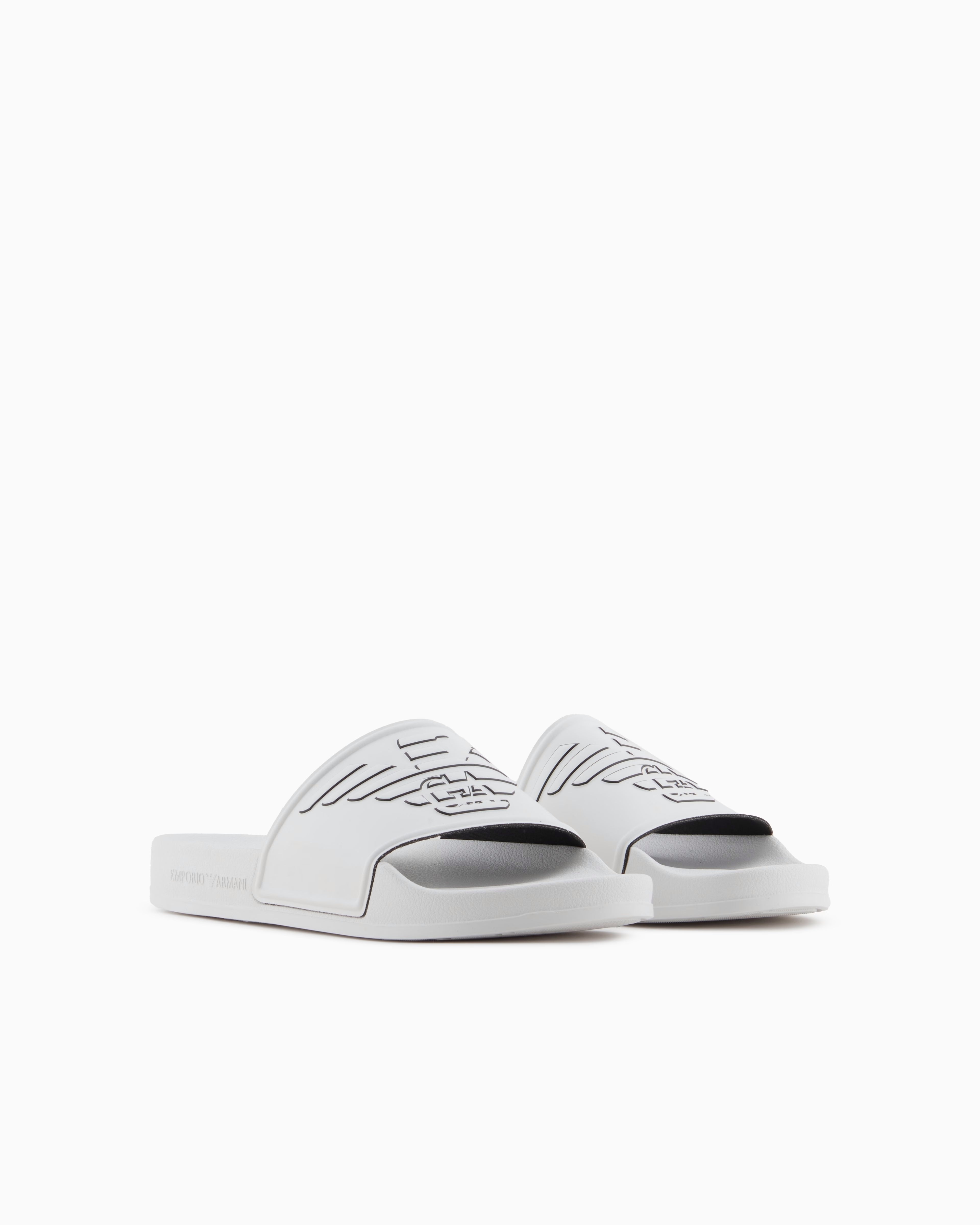 Armani Chinelos Slippers Xvps11 Xr273 Whi Black Branco Preto_shot3