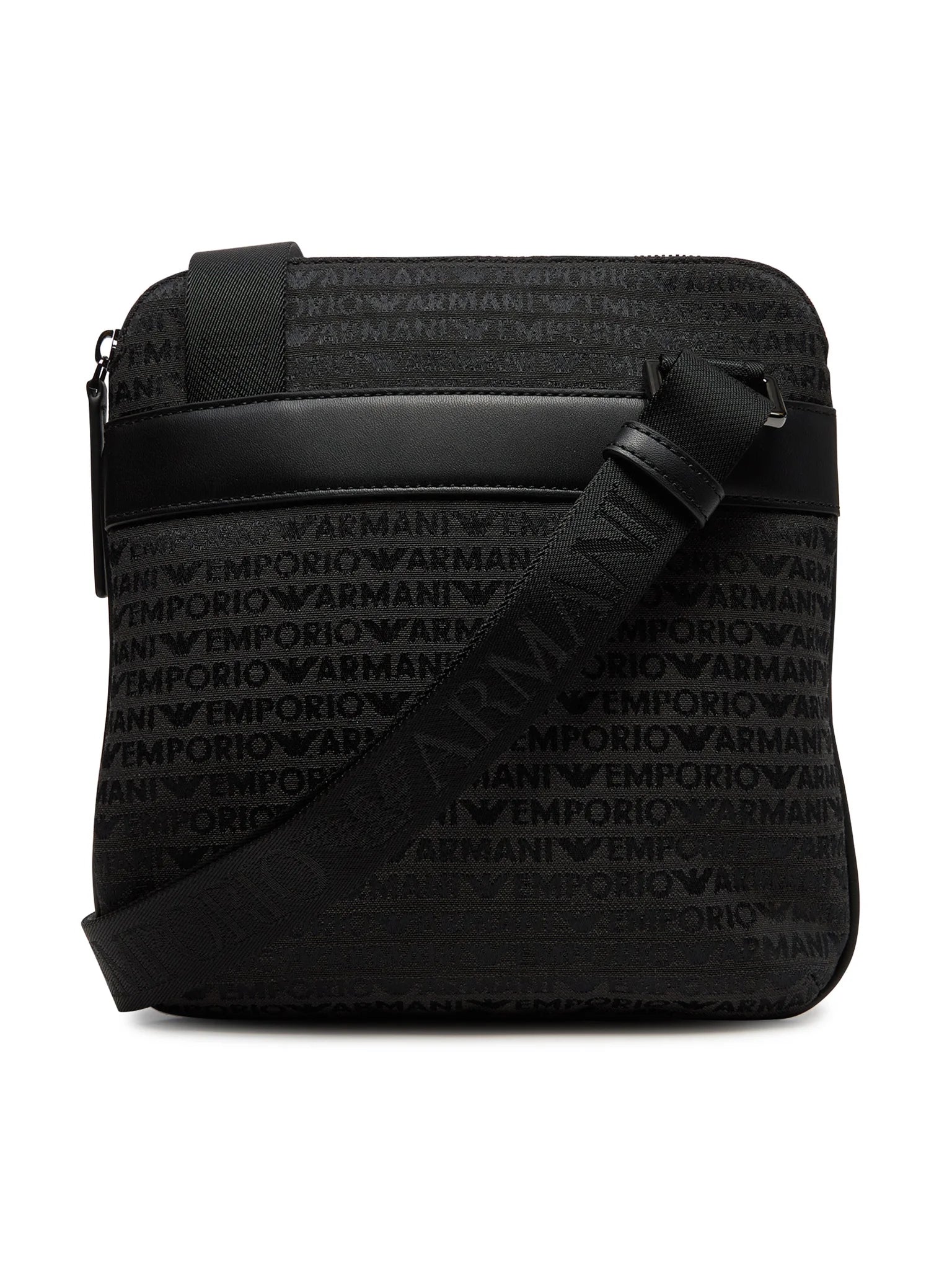Crossbody Emporio Armani Preto Logo Jacquard
