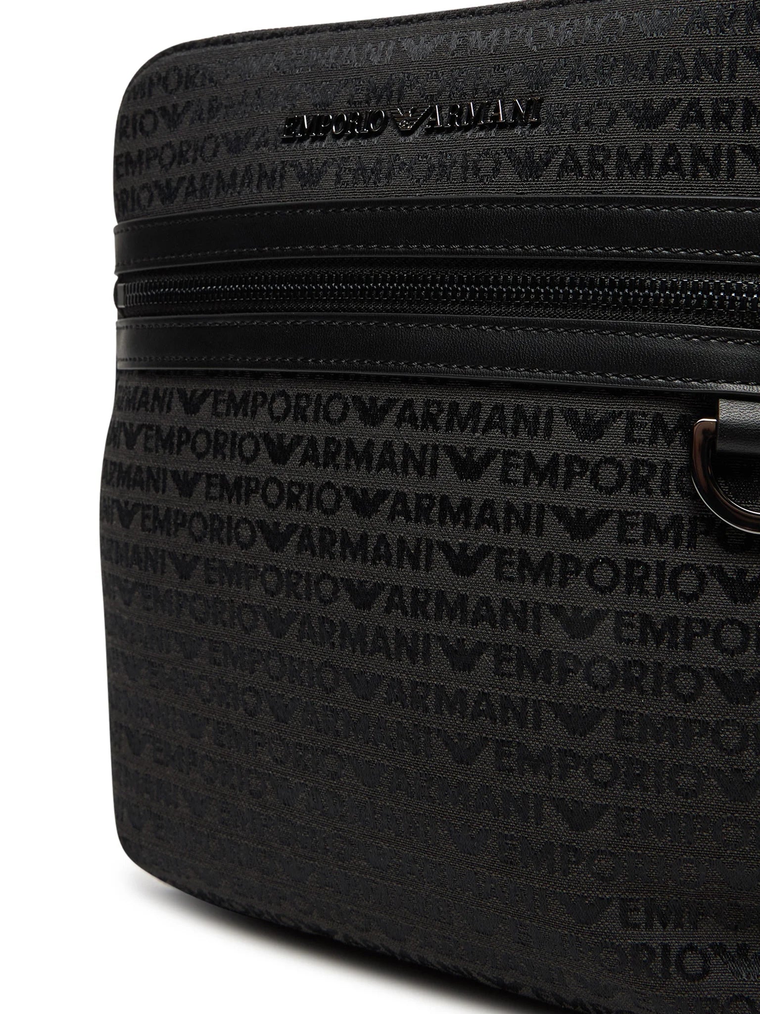 Crossbody Emporio Armani Preto Logo Jacquard
