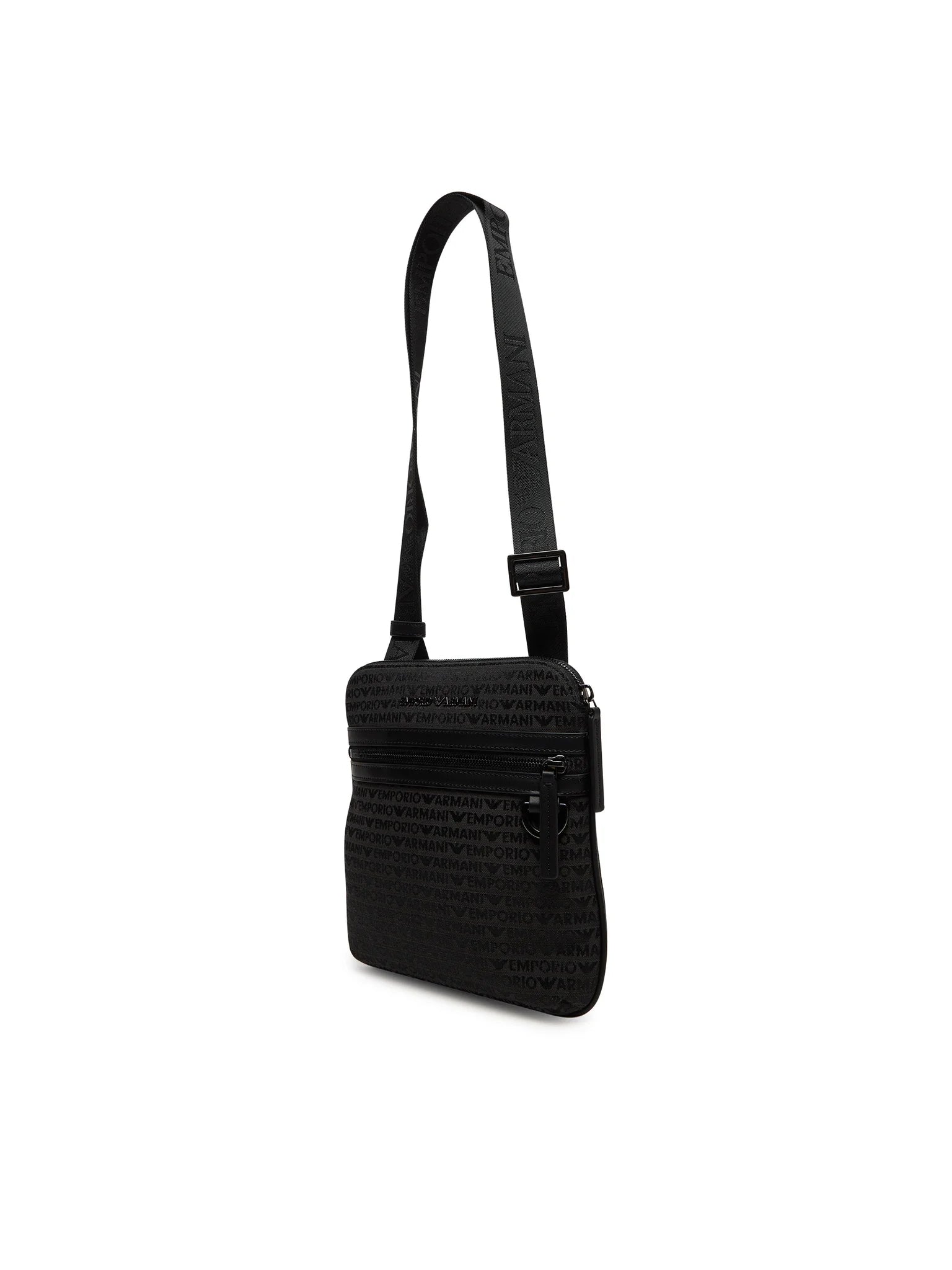 Crossbody Emporio Armani Preto Logo Jacquard