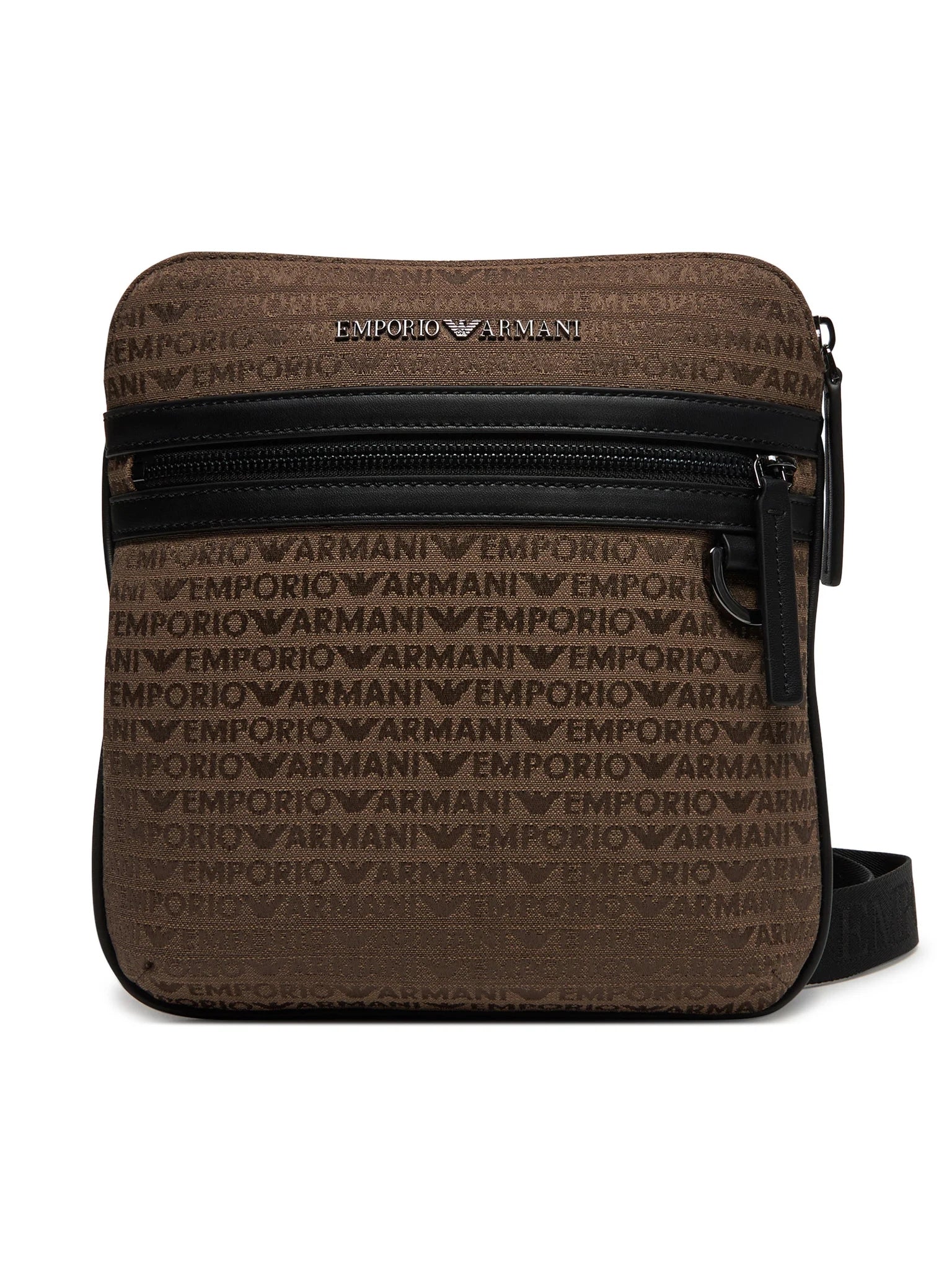 Crossbody Emporio Armani Chocolate Logo Jacquard