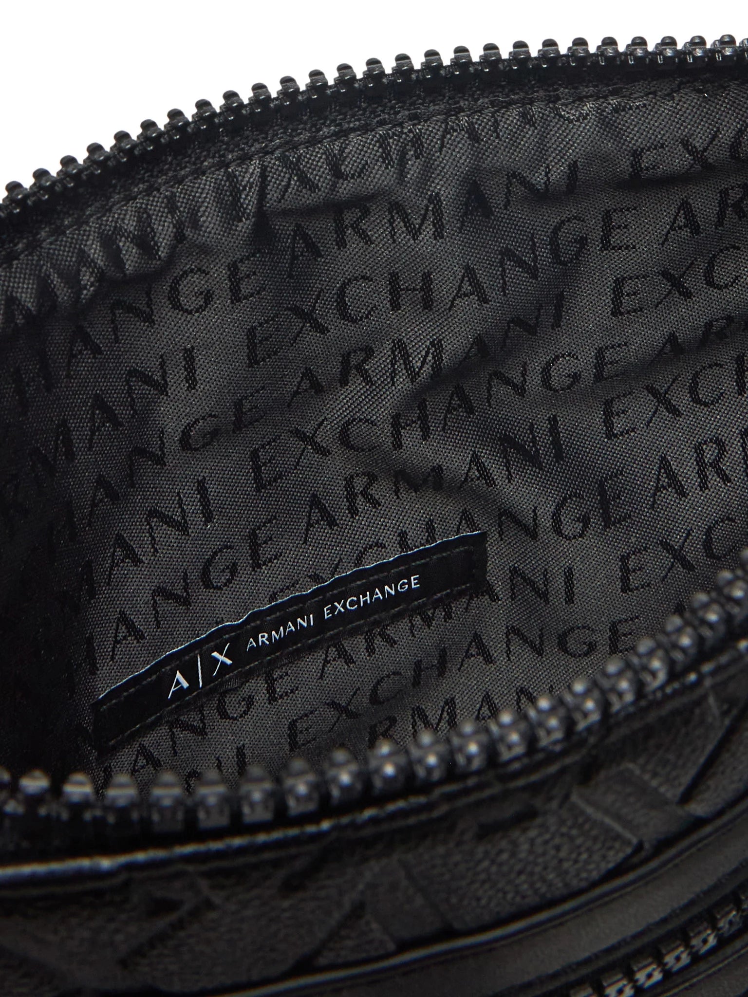 Crossbody Armani Exchange Preto Logo Jacquard