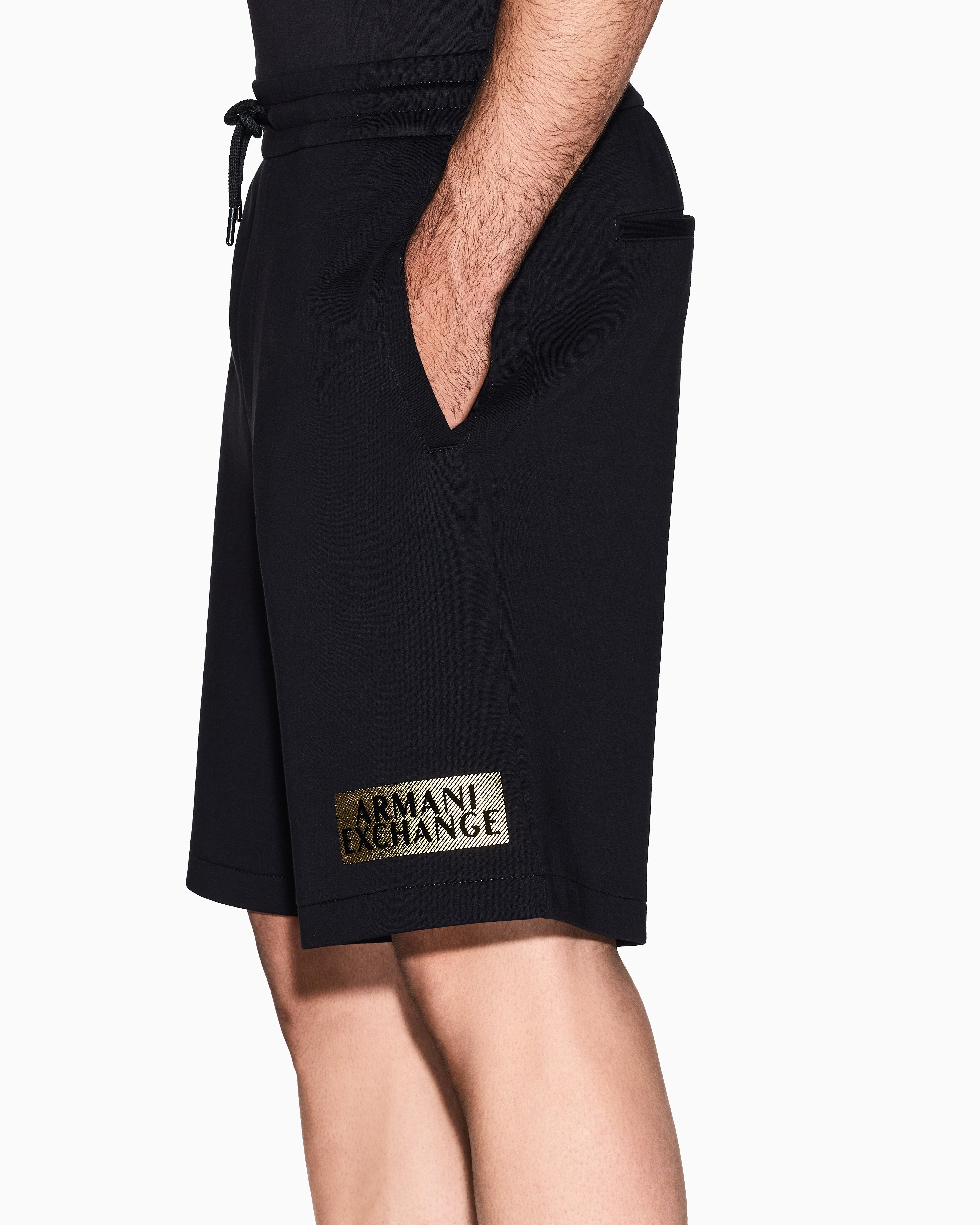 Armani Exchange Calcao Shorts Xm001887 Af10818 Blk Gold Preto Ouro_shot1
