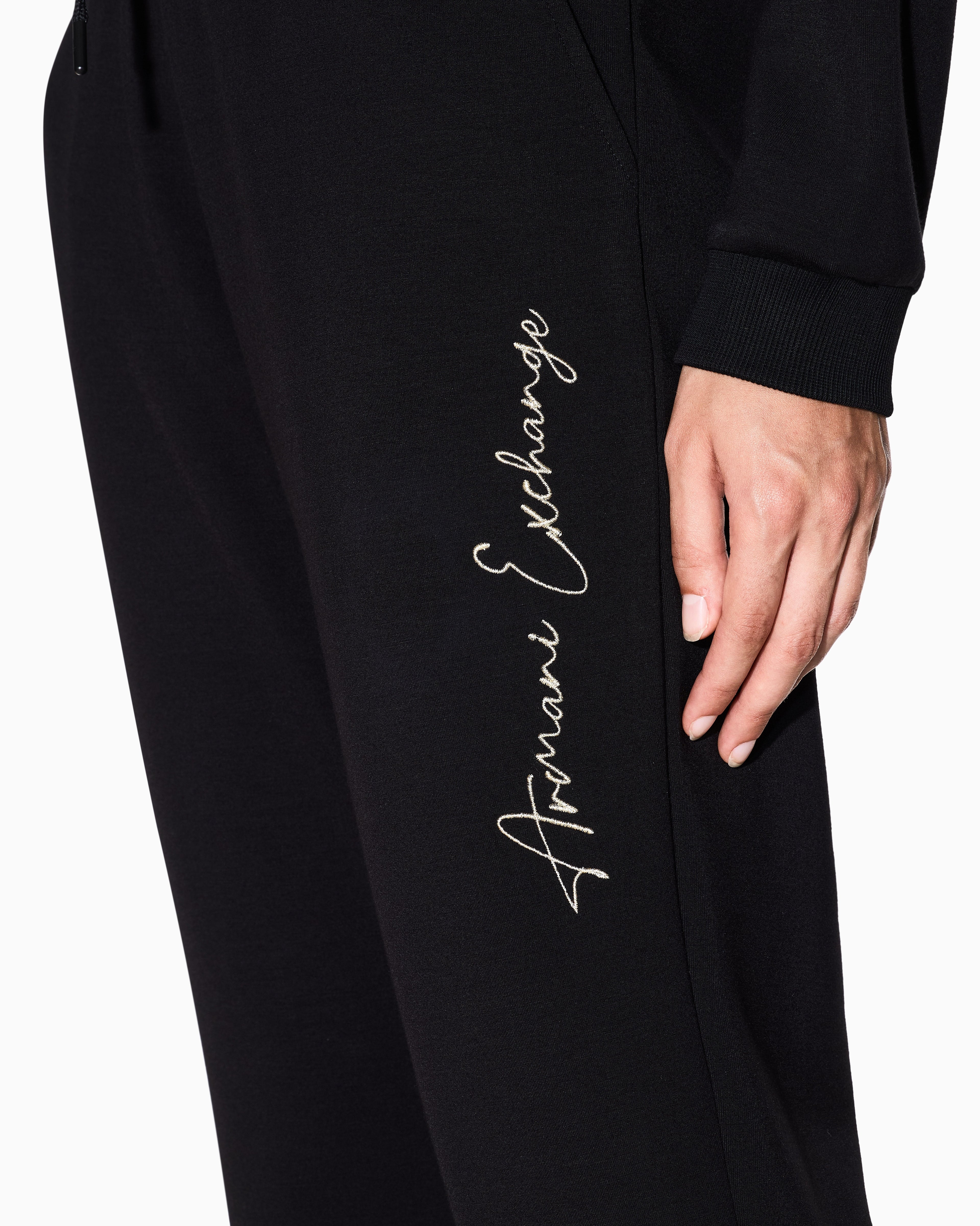 Armani Exchange Calcas Training Pants Xw000837 Af13397 Blk Gold Preto Ouro_shot2