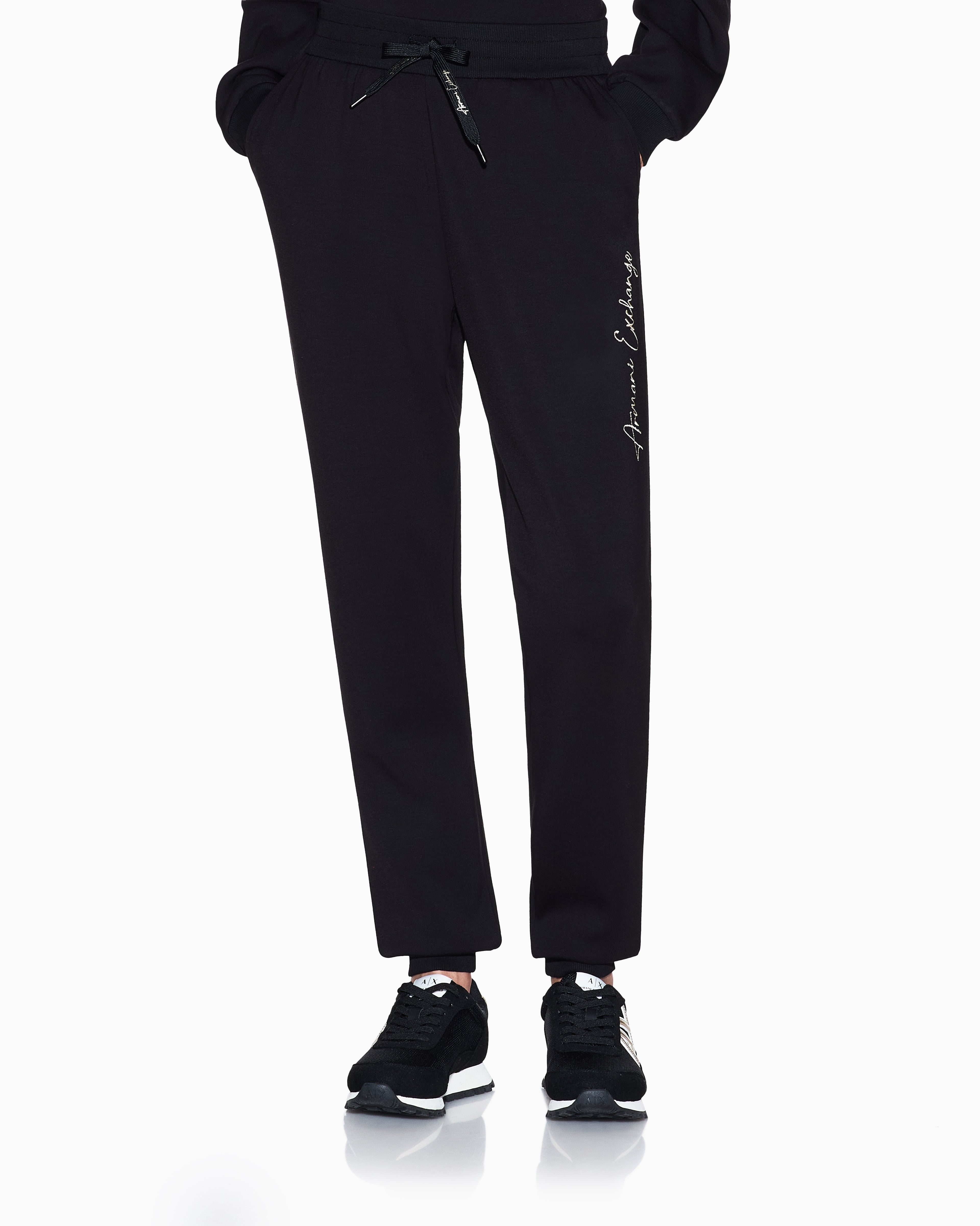 Armani Exchange Calcas Training Pants Xw000837 Af13397 Blk Gold Preto Ouro_shot3