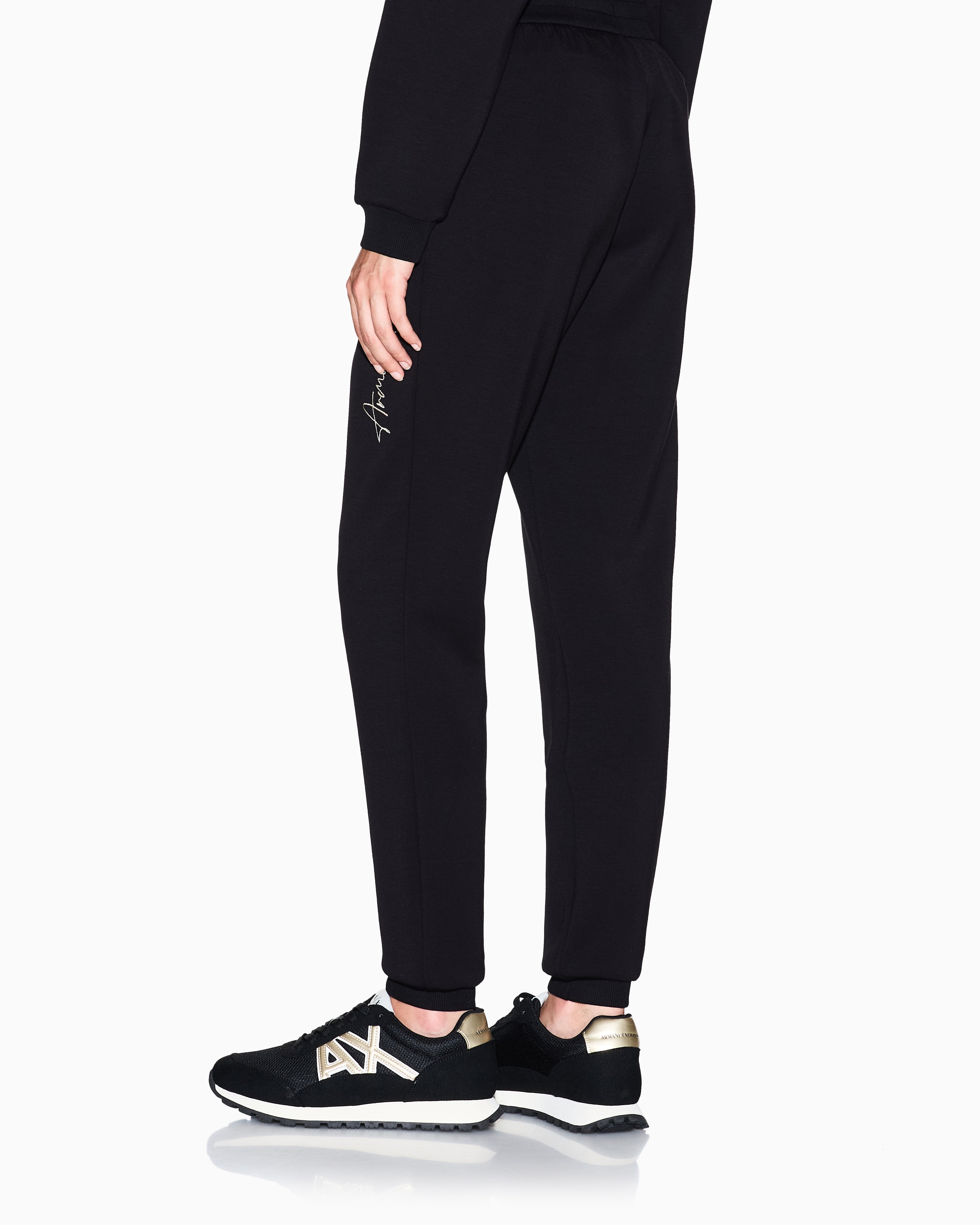 Armani Exchange Calcas Training Pants Xw000837 Af13397 Blk Gold Preto Ouro_shot5