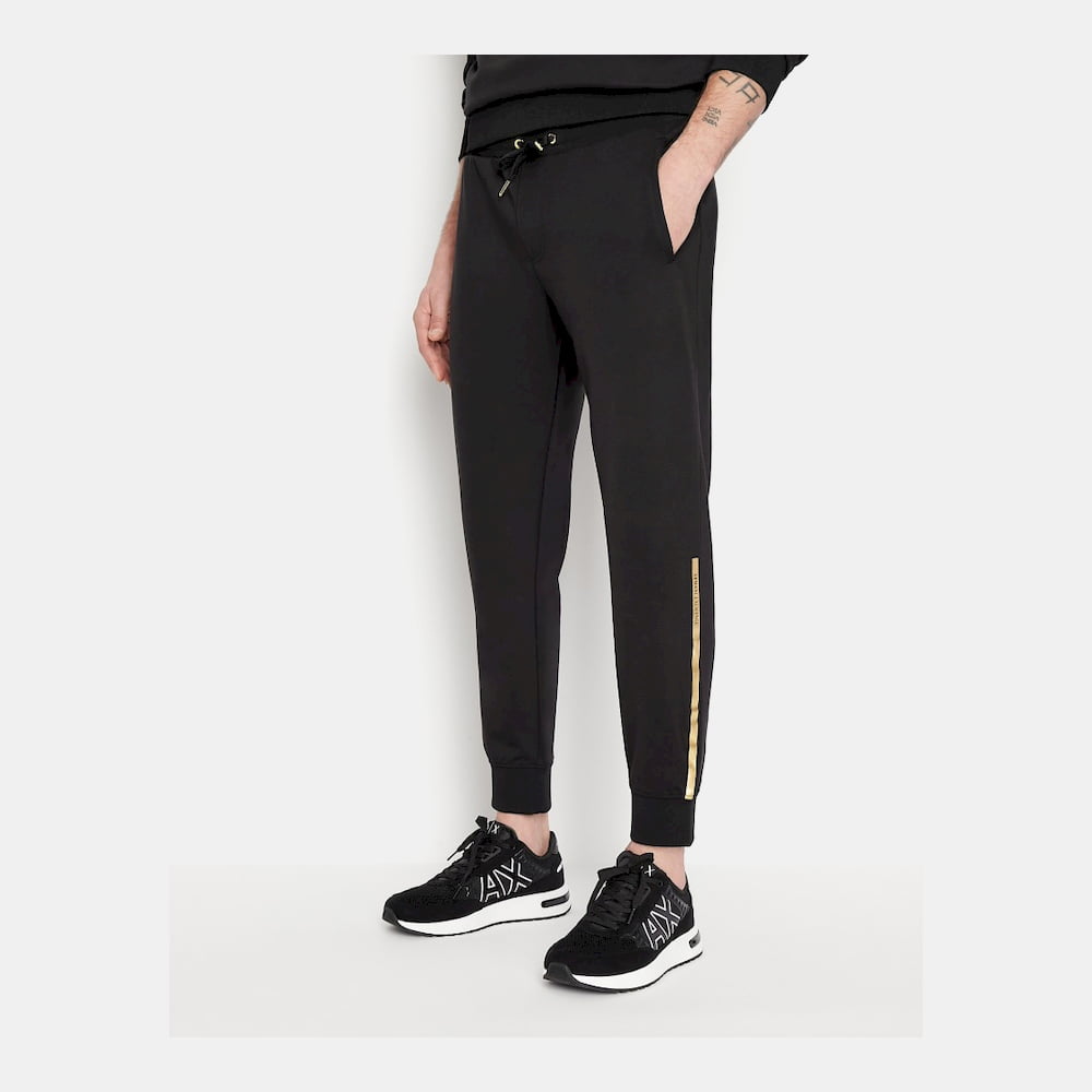 Armani Exchange Calcas Trousers 3lzpna Z9n1z Blk Gold Preto Ouro Shot5