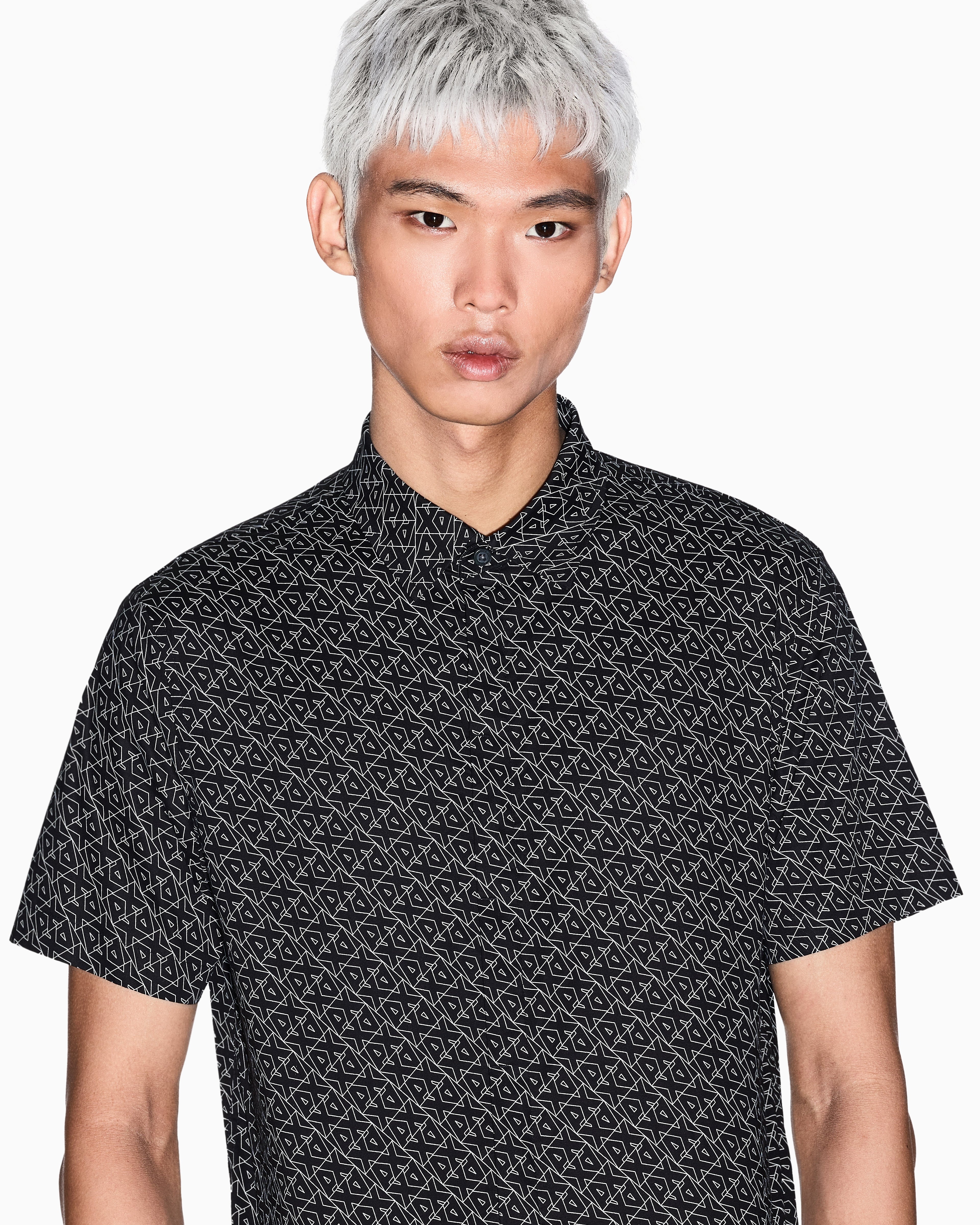 Armani Exchange Camisa Shirt Xm000624 Af13184 Black.logo Preto_shot1