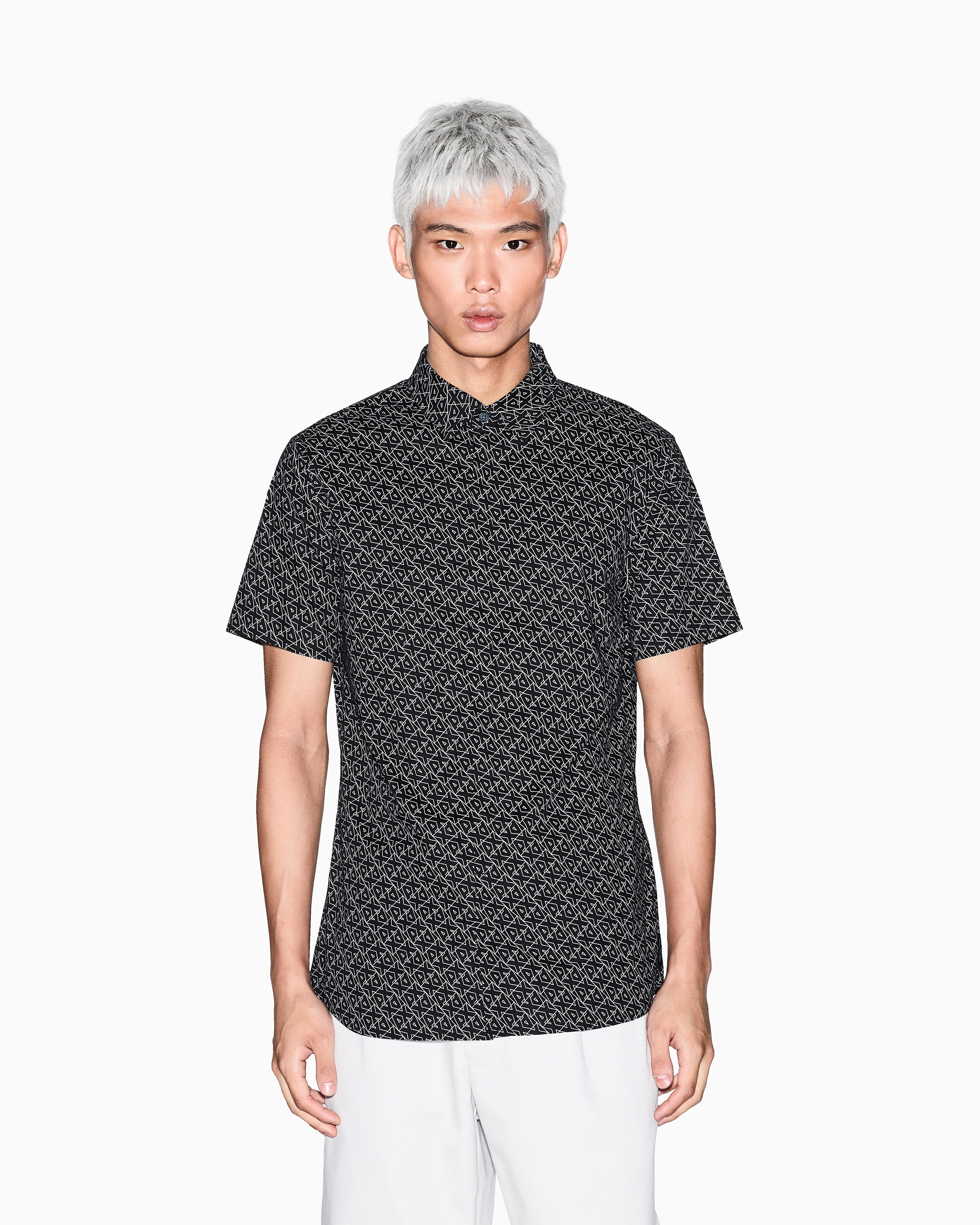 Armani Exchange Camisa Shirt Xm000624 Af13184 Black.logo Preto_shot3