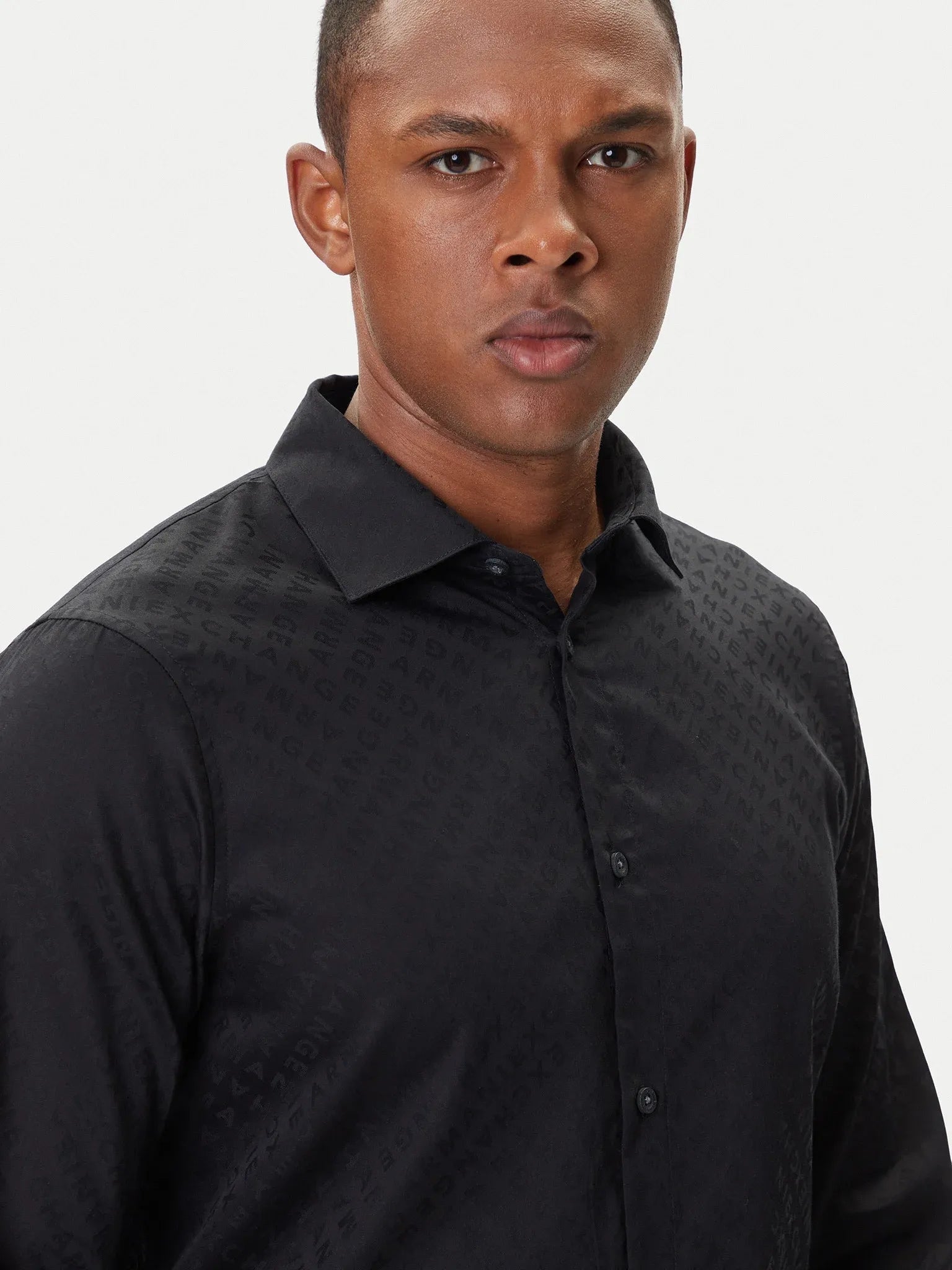 Armani Exchange Camisa Shirt Xm001142 Af13131 Black Preto_shot4