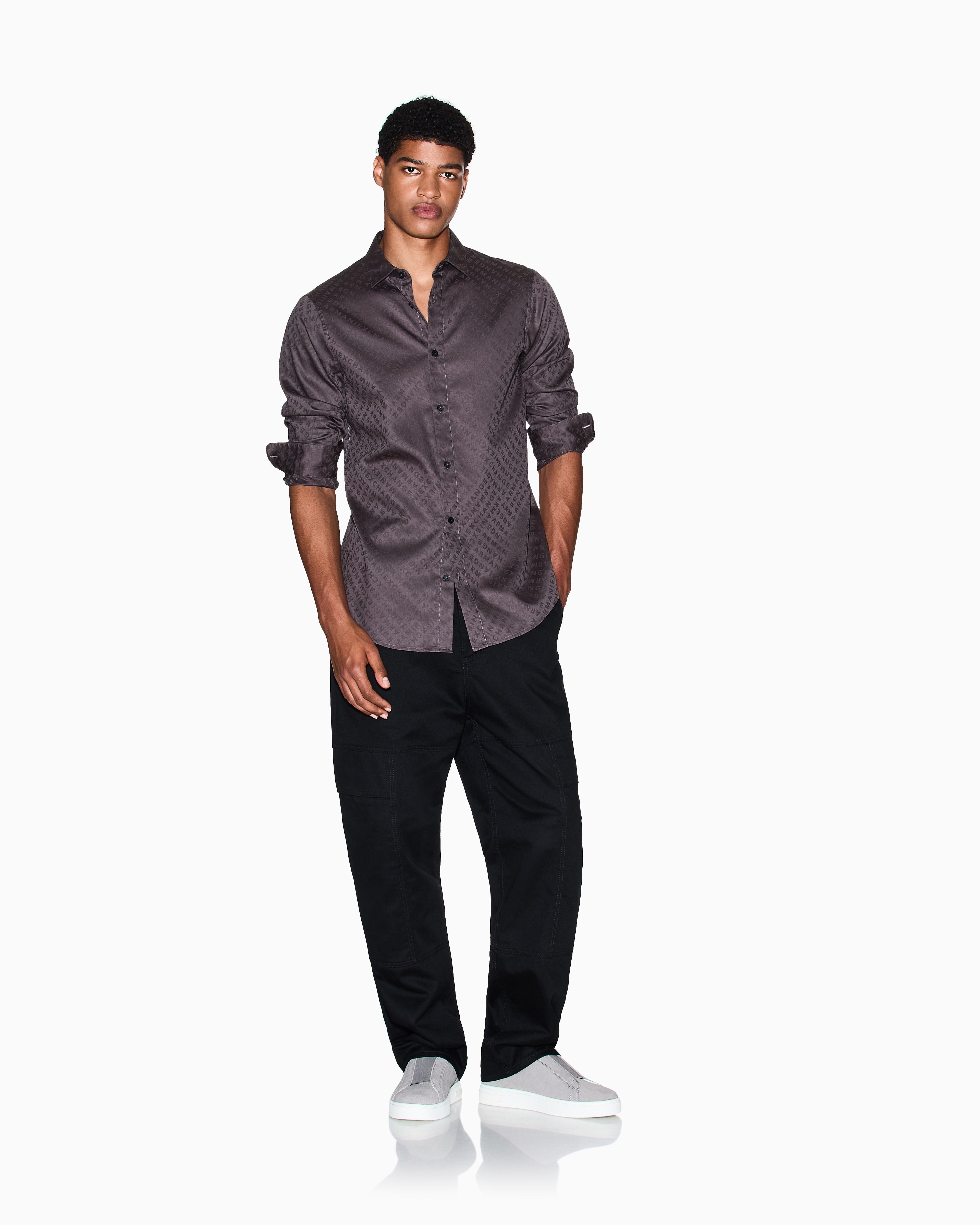 Armani Exchange Camisa Shirt Xm001142 Af13131 Brown Castanho_shot4