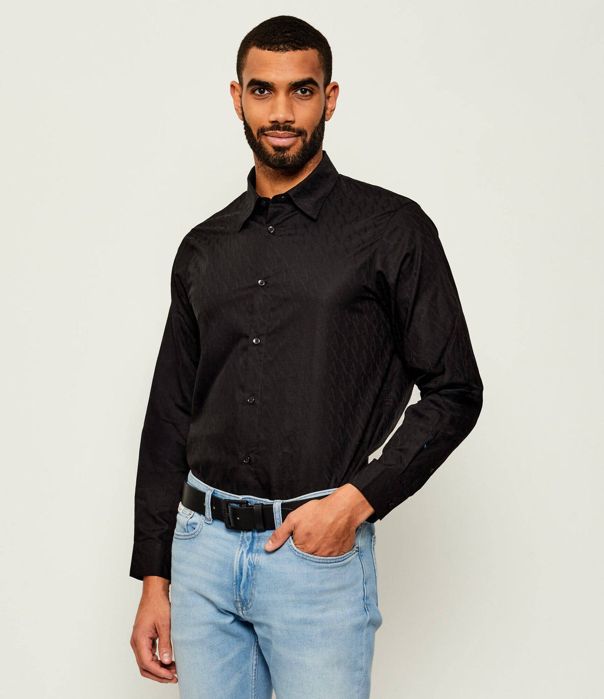 Armani Exchange Camisa Shirt Xm001587 Af16631 Black Preto_shot1