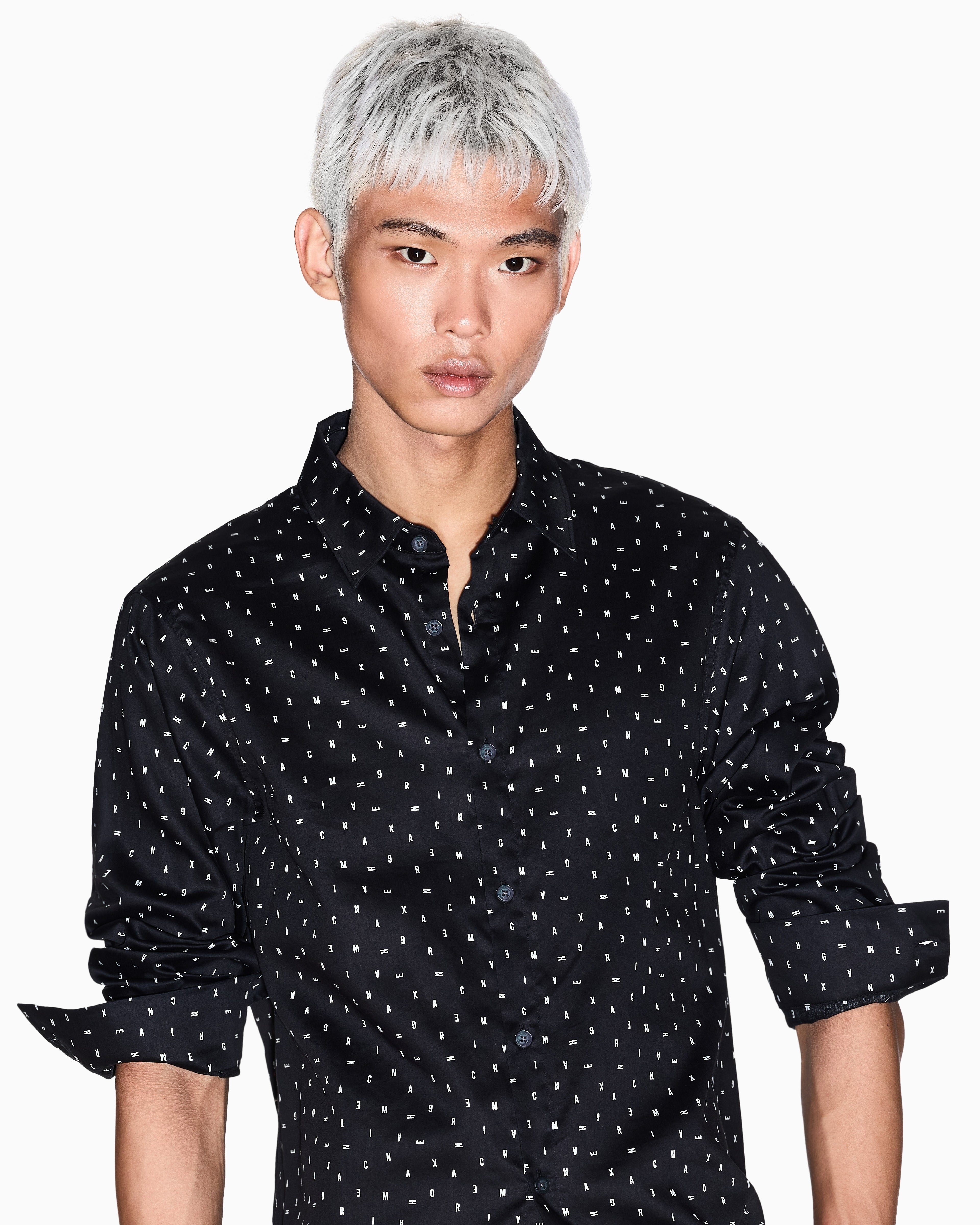 Armani Exchange Camisa Shirt Xm001942 Af19194 Black.logo Preto_shot1