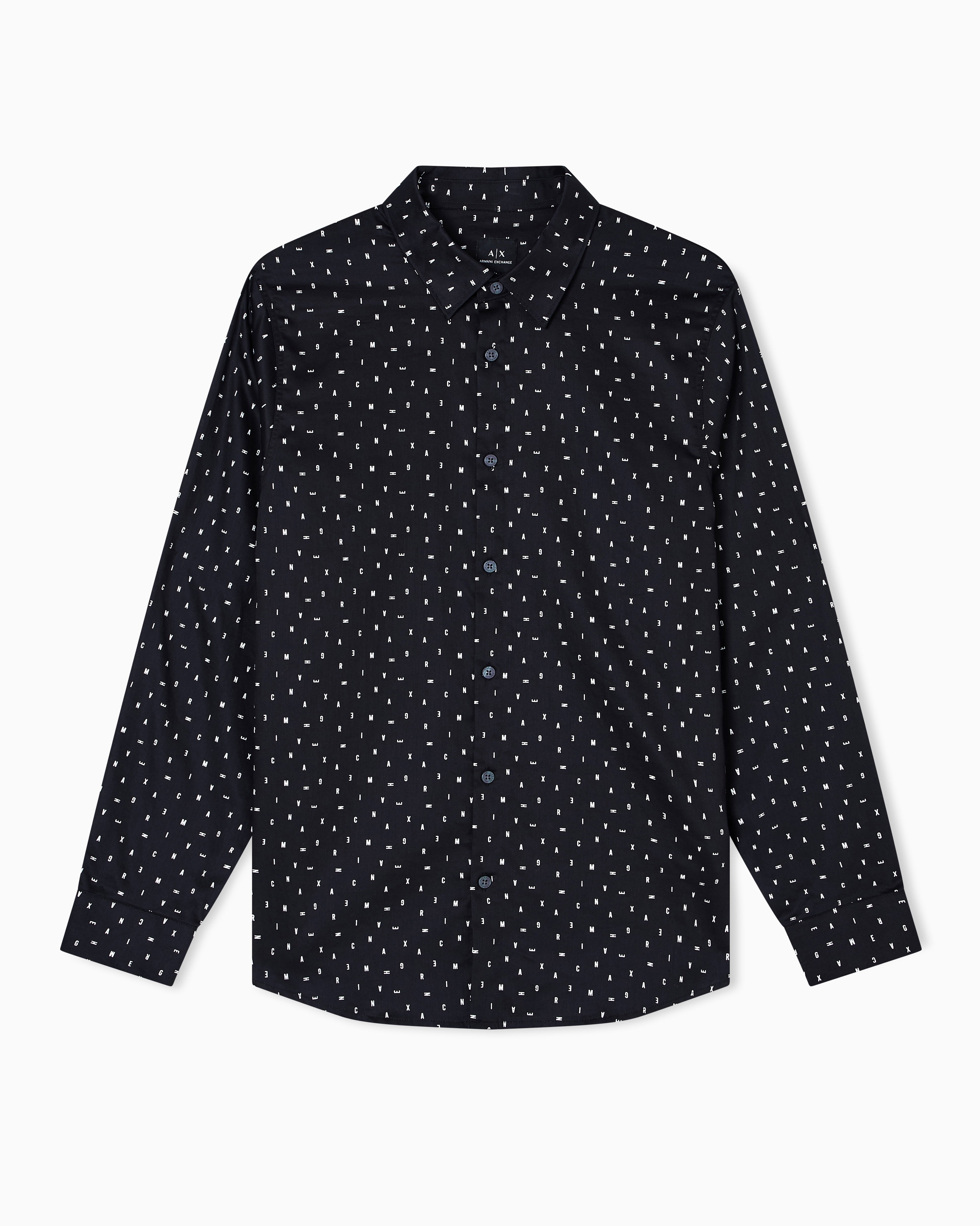 Armani Exchange Camisa Shirt Xm001942 Af19194 Black.logo Preto_shot4