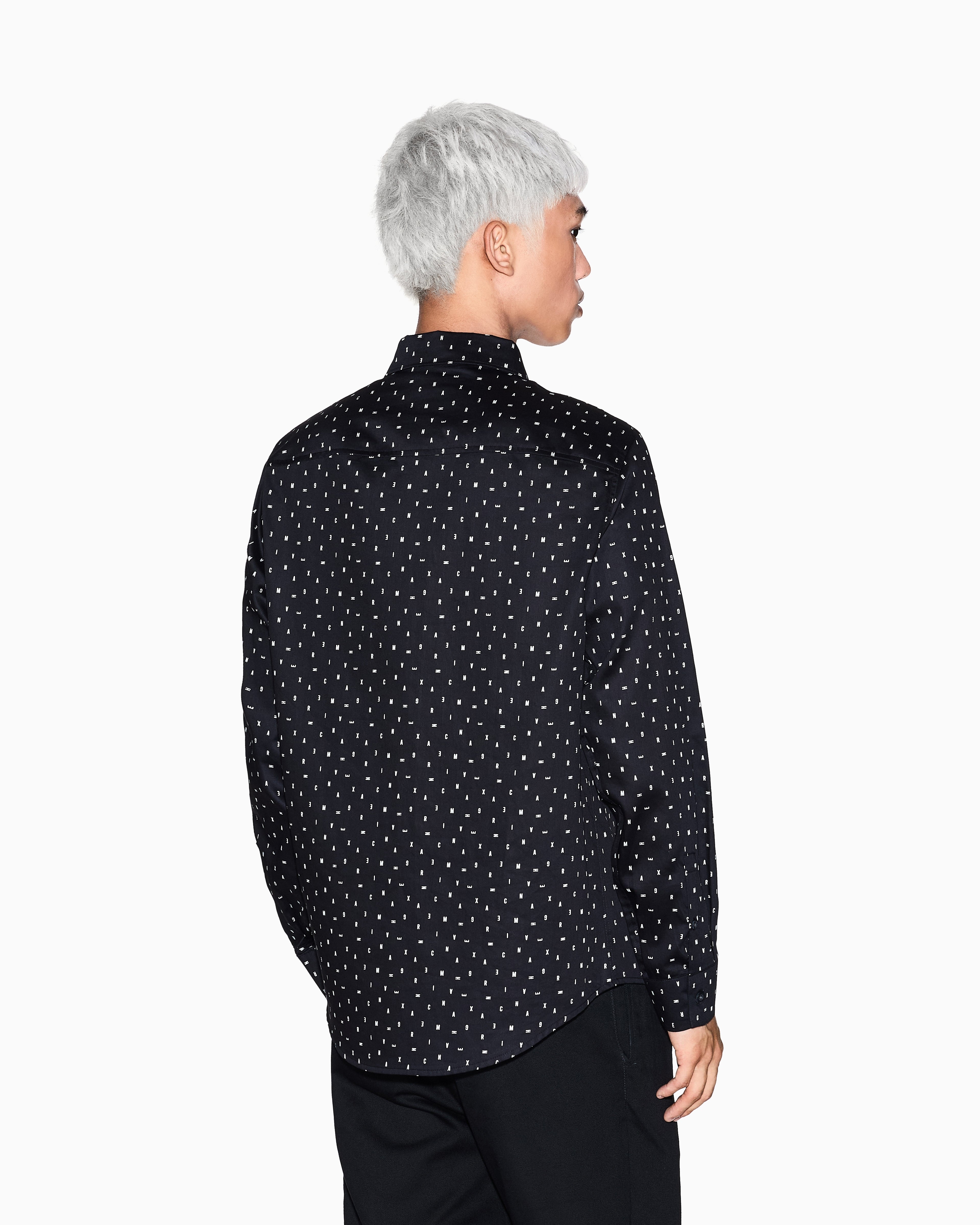 Armani Exchange Camisa Shirt Xm001942 Af19194 Black.logo Preto_shot5