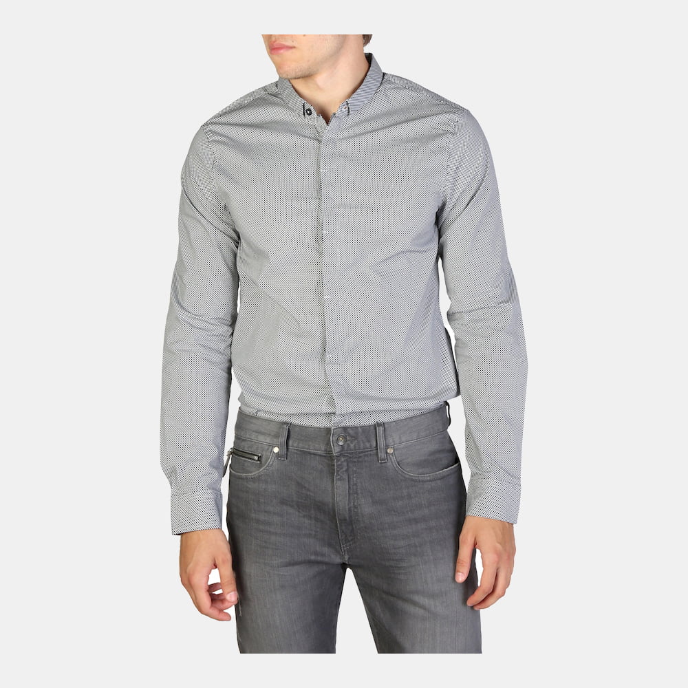 Armani Exchange Camisa Shirt Zc25 Znalz Navy White Navy Branco Shot2