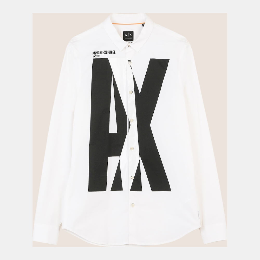 Armani Exchange Camisa Shirt Zc28 Znalz White Branco Shot12