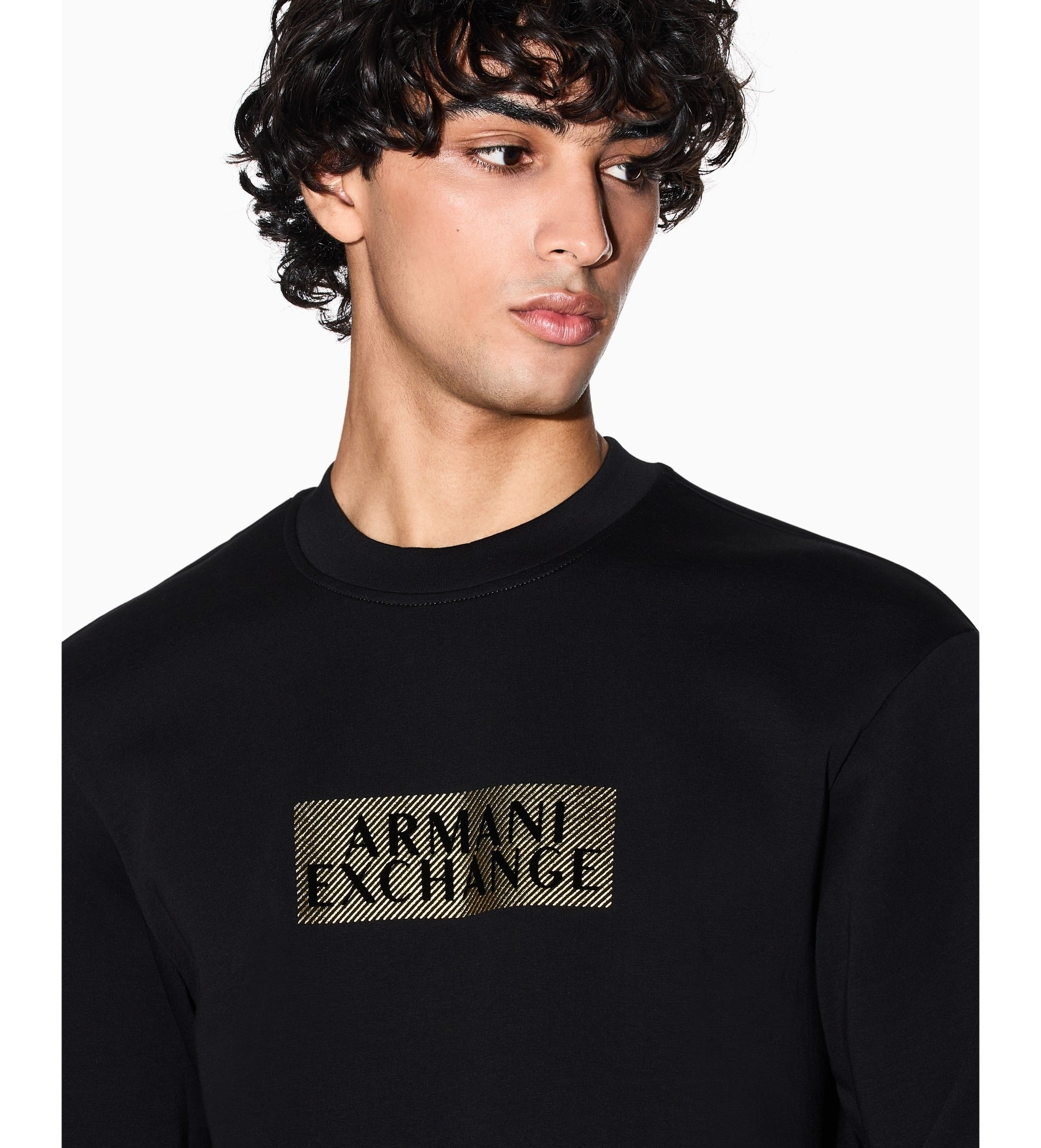 Armani Exchange Camisola Sweat Xm001892 Af10818 Blk Gold Preto Ouro_shot3