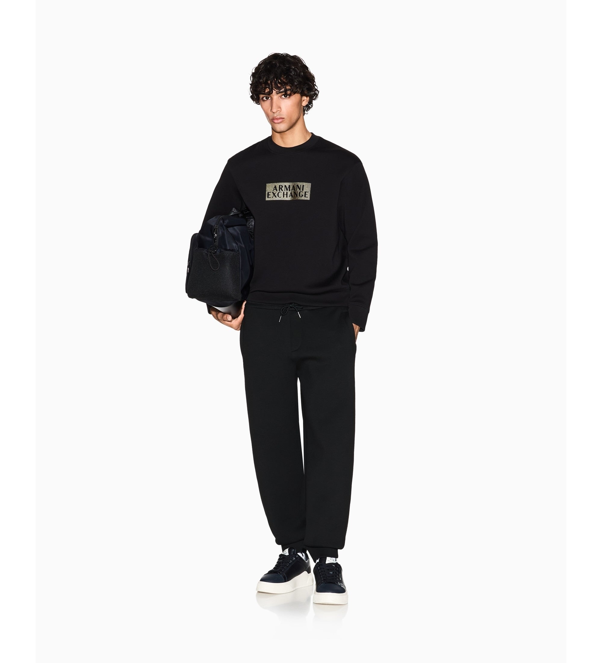 Armani Exchange Camisola Sweat Xm001892 Af10818 Blk Gold Preto Ouro_shot5