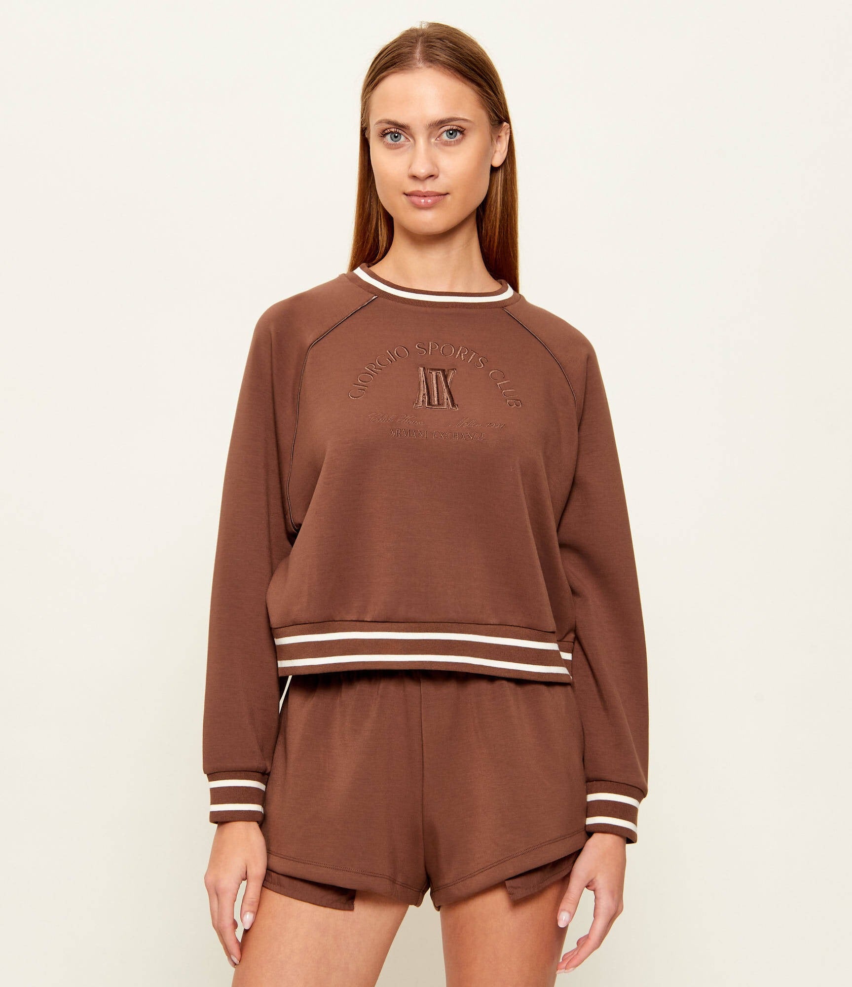 Armani Exchange Camisola Sweat Xw002072 Af10804 Brown Castanho_shot1