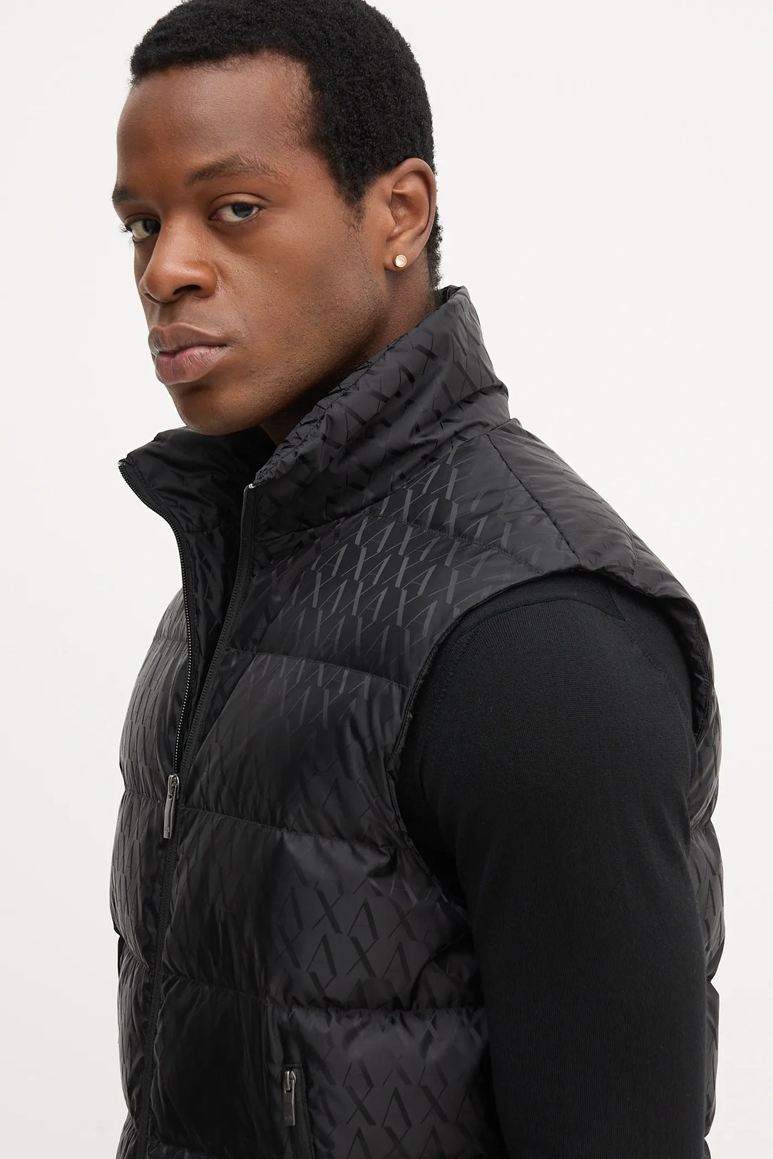 Armani Exchange Colete Gilet Xm001581 Af16628 Black.logo Preto_shot4