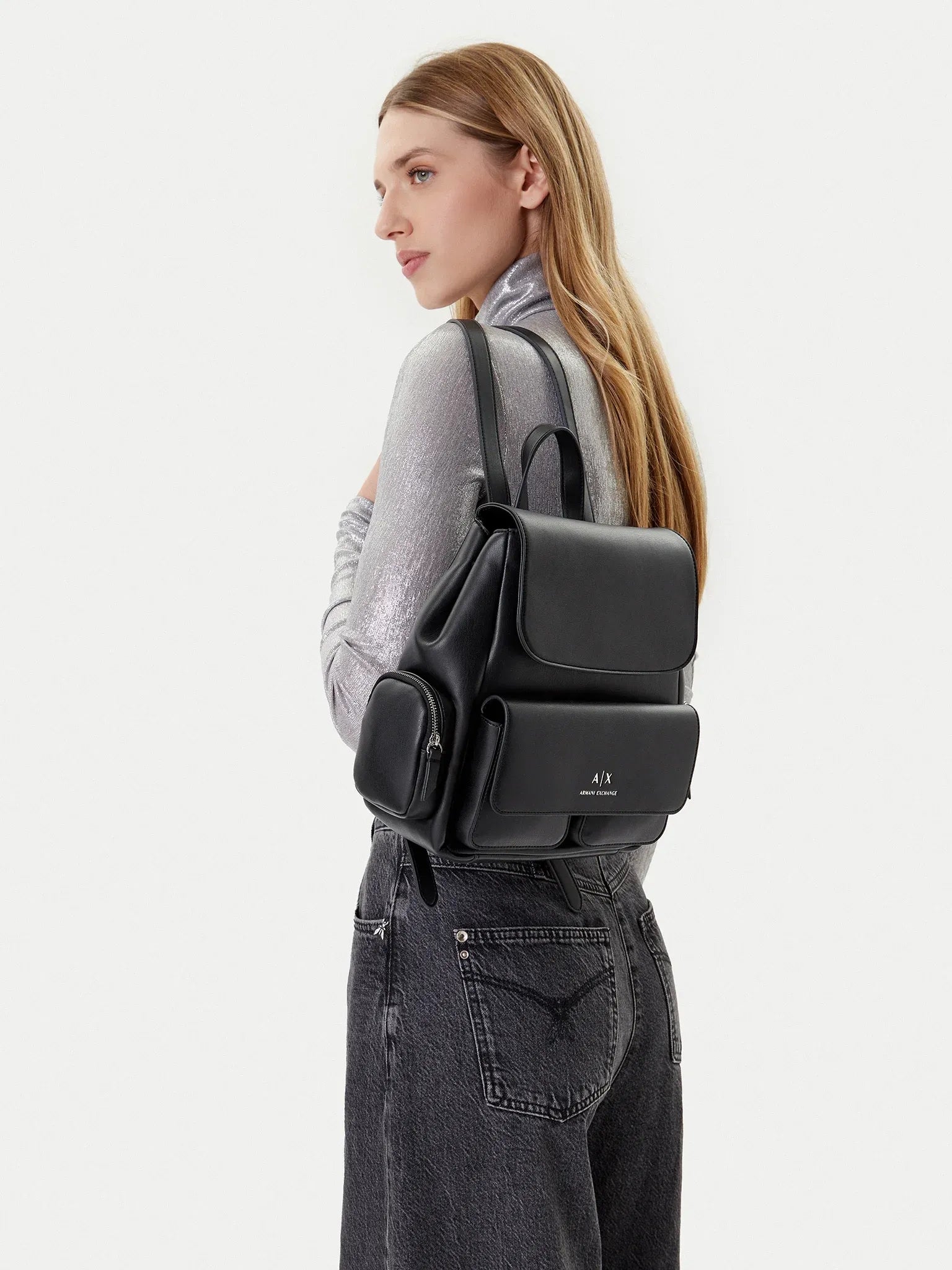 Armani Exchange Mochila Backpack Xw001923 Af12589 Black Preto_shot2