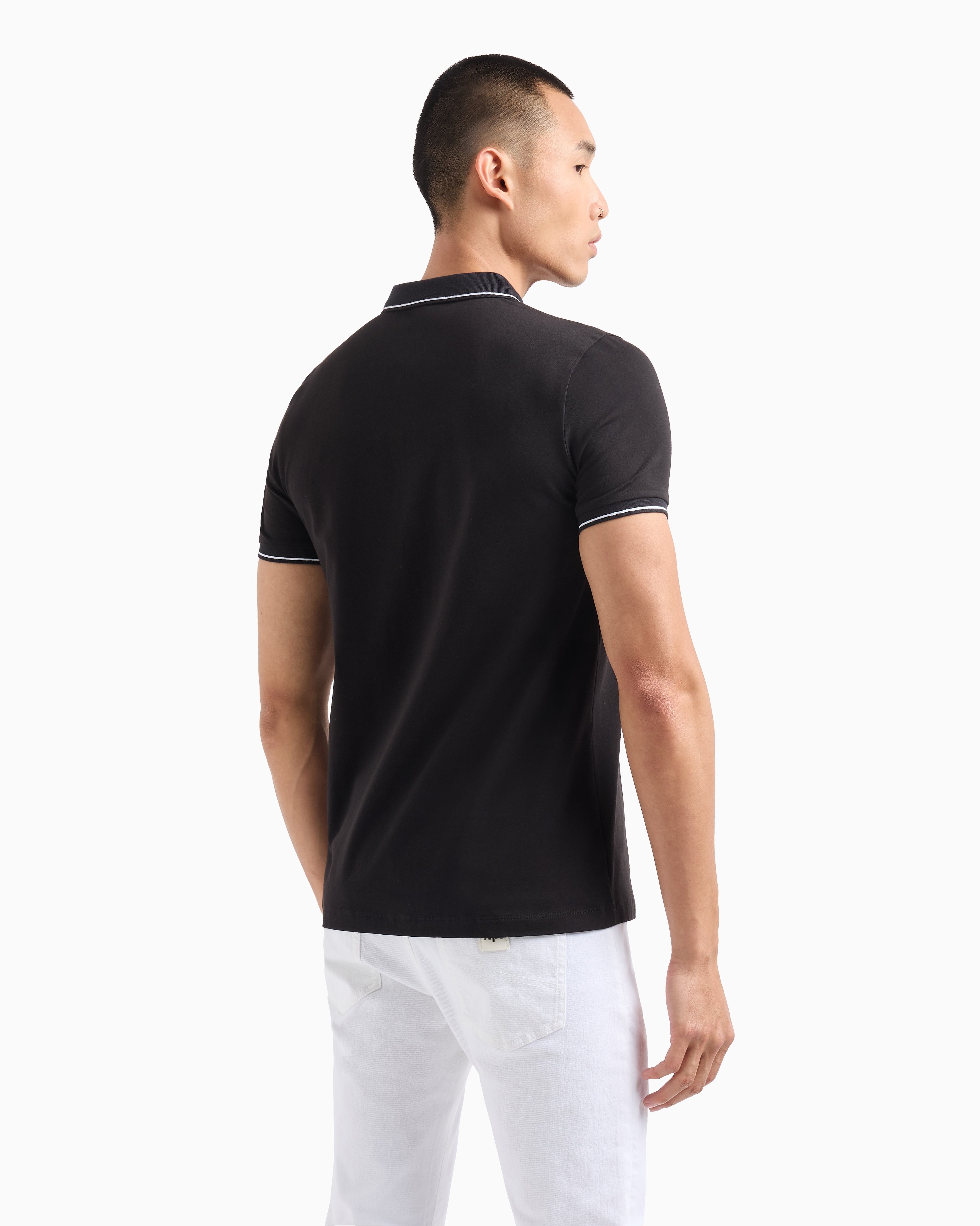Armani Exchange Polo 8nzf71 Zjh2z Black Preto_shot4